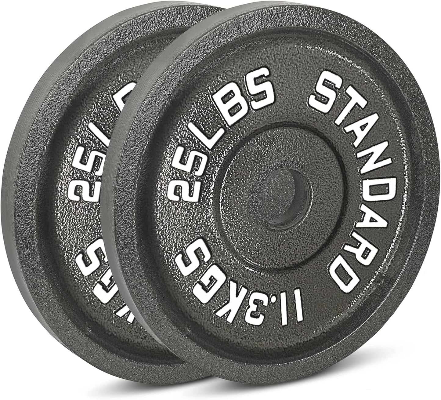 Cast Iron Olympic Weight Plates – Free Weights with 2-inch Hole & Anti-Rust Hammertone Finish - Ideal for Strength Training, Crossfit Equipment & Home Gym Set – Sold in Pairs - 2.5LB–45LB
