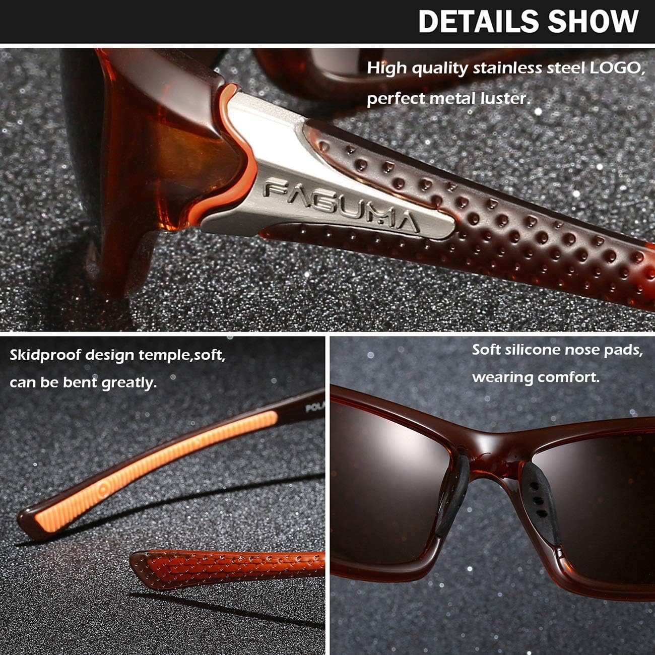 FAGUMA Sports Polarized Sunglasses For Men Cycling Driving Fishing UV400 Protection