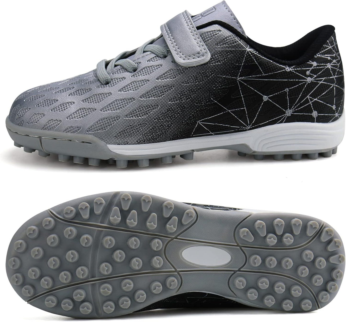 brooman Kids Indoor Soccer Shoes Boys Girls Soccer Cleats Athletic Turf Shoes