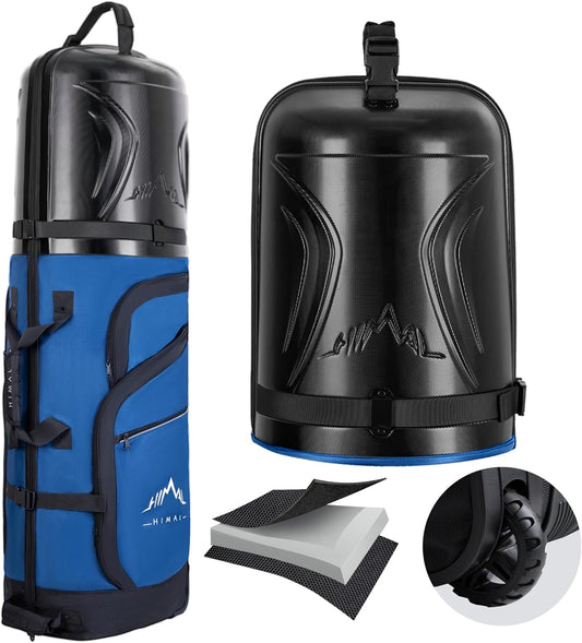 Golf Travel Bag with PC Hard Case Top, 1680D Heavy Duty Oxford Fabric Golf clubs Travel Bags for Airlines with Wheels, Wear-Resistant, Foldable