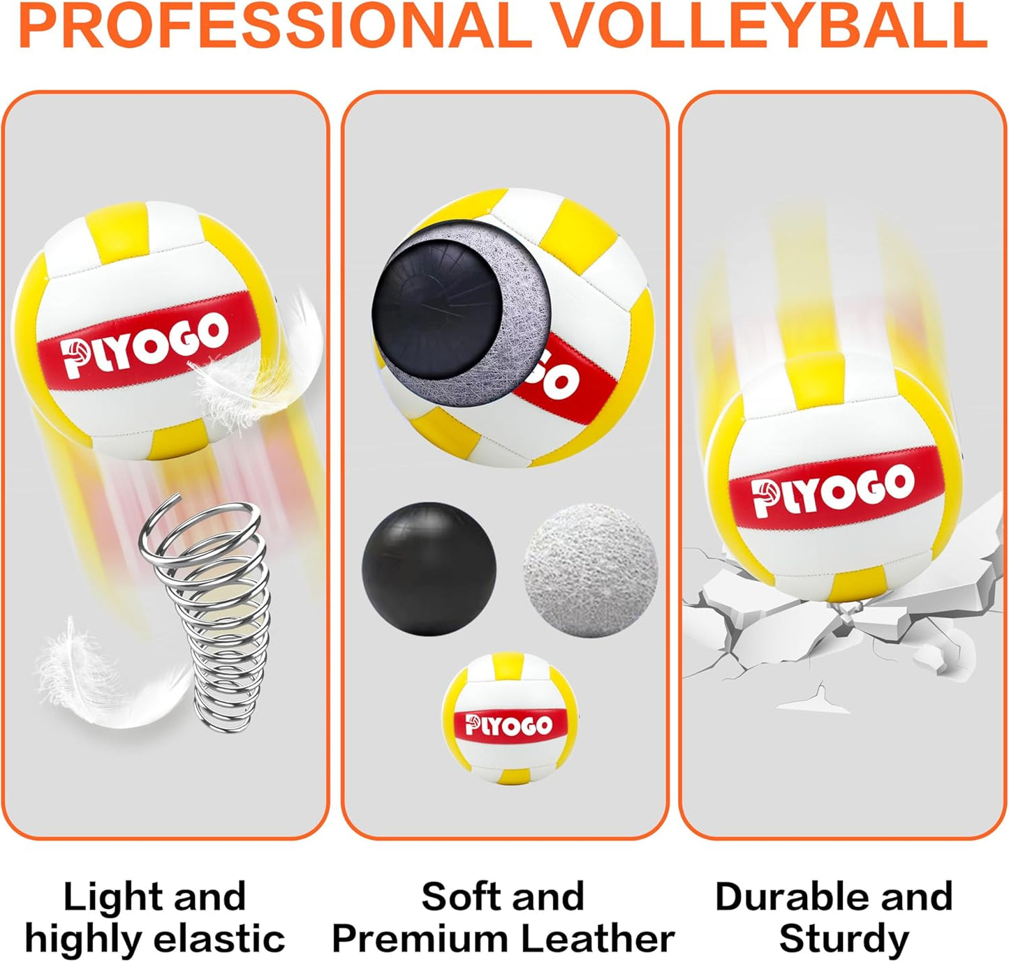 Volleyball Net for Backyard, Professional Portable Outdoor Heavy Duty Volleyball Net Set with Adjustable Aluminum Poles, Anti-Sag Design, Double Tension Adjuster for Beach, Grass |1680D Bag