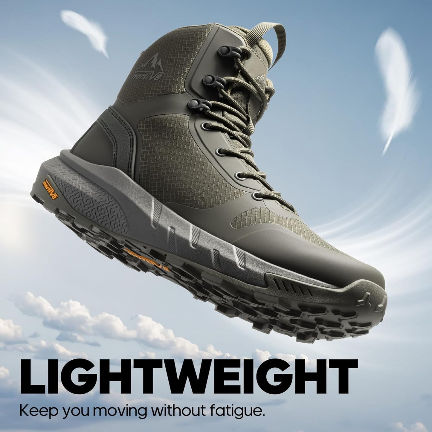 NORTIV 8 Men's Military Tactical Boot Lightweight Comfortable Boots for Work All Day Side Zipper Motorcycle Combat Hiking Boots Metrostrike(8-9 Inches)