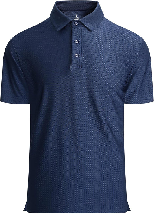 WARHORSEE Golf Polo Shirts for Men Short Sleeve Wrinkle Free 4 Way Stretch Moisture Wicking Performance Collared Tshirts