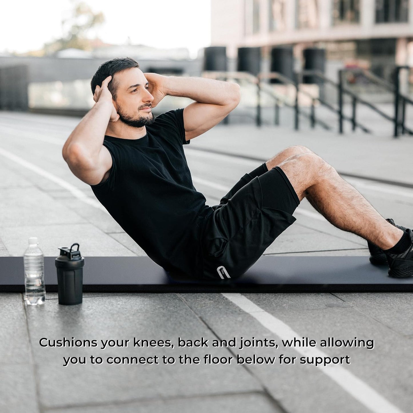 HemingWeigh 1 Inch Extra Thick Non Slip Yoga Mat - Exercise Mats for Home Workouts, Black (70"L x 23"W)