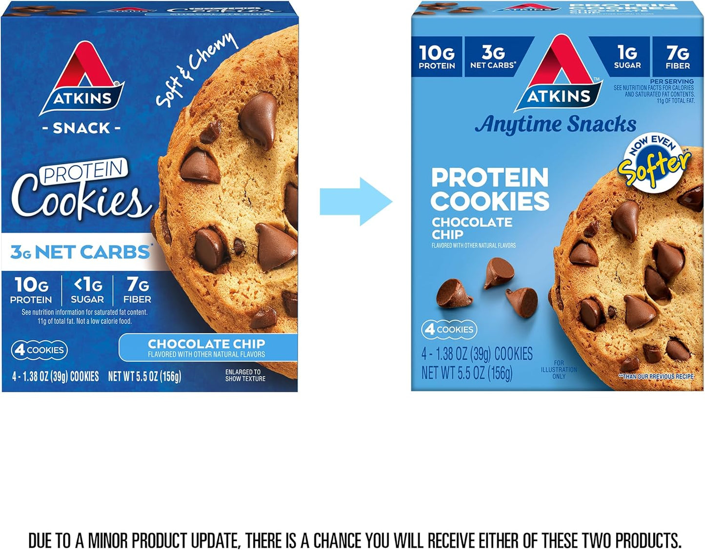 Atkins Chai Tea Latte Protein Shake with 15g Protein, 3g Net Carbs, 1g Sugar and Atkins Chocolate Chip Protein Cookie with 10g Protein, 3g Net Carbs, 1g Sugar, Keto Friendly, 4 Count