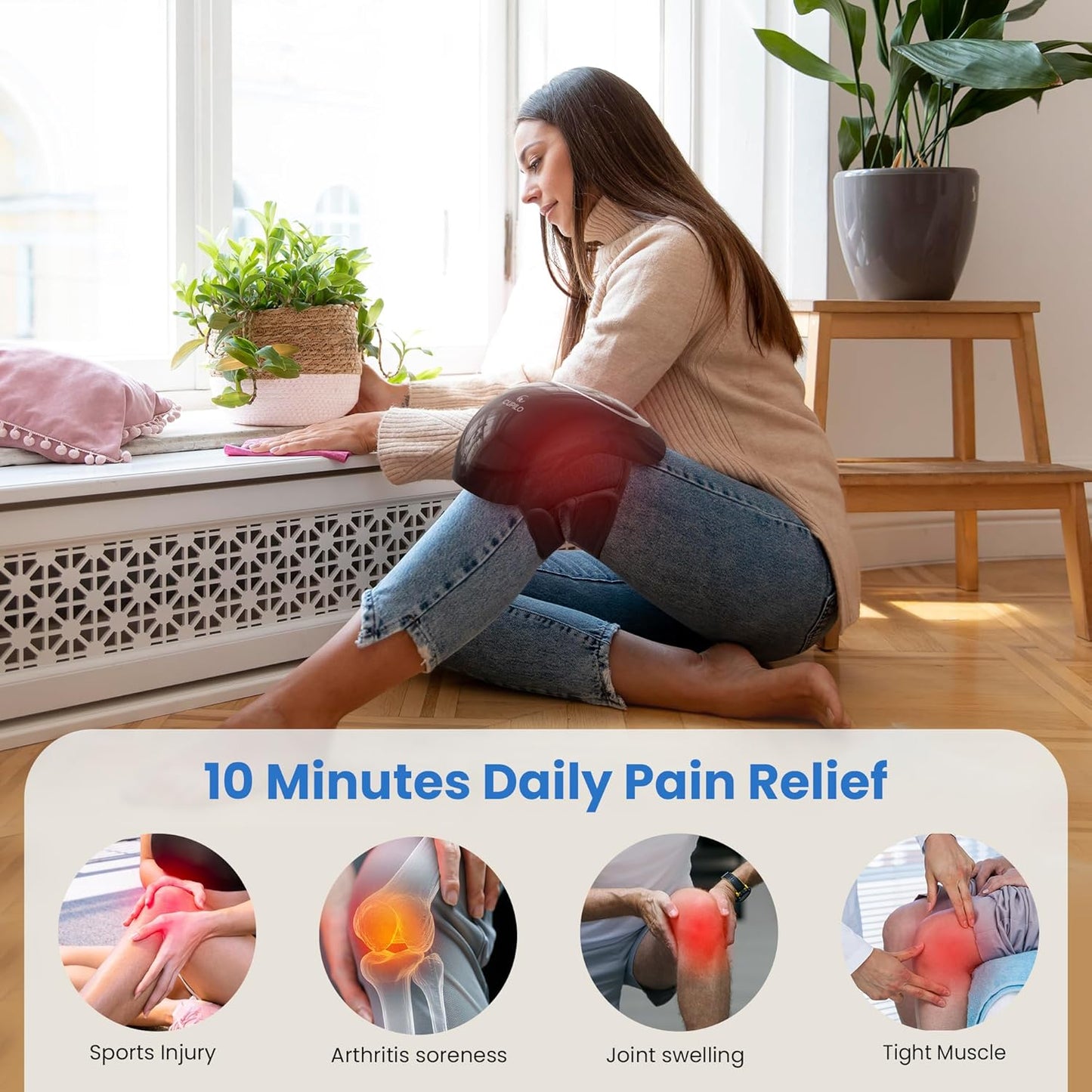 Knee Massager with Heat -[2025 Upgraded Version] Ideal Gift for Women,Men,Heating and Vibrating Pain Relief Knee Massager for Arthritis,Stretched Ligament,Joints and Muscles Injuries