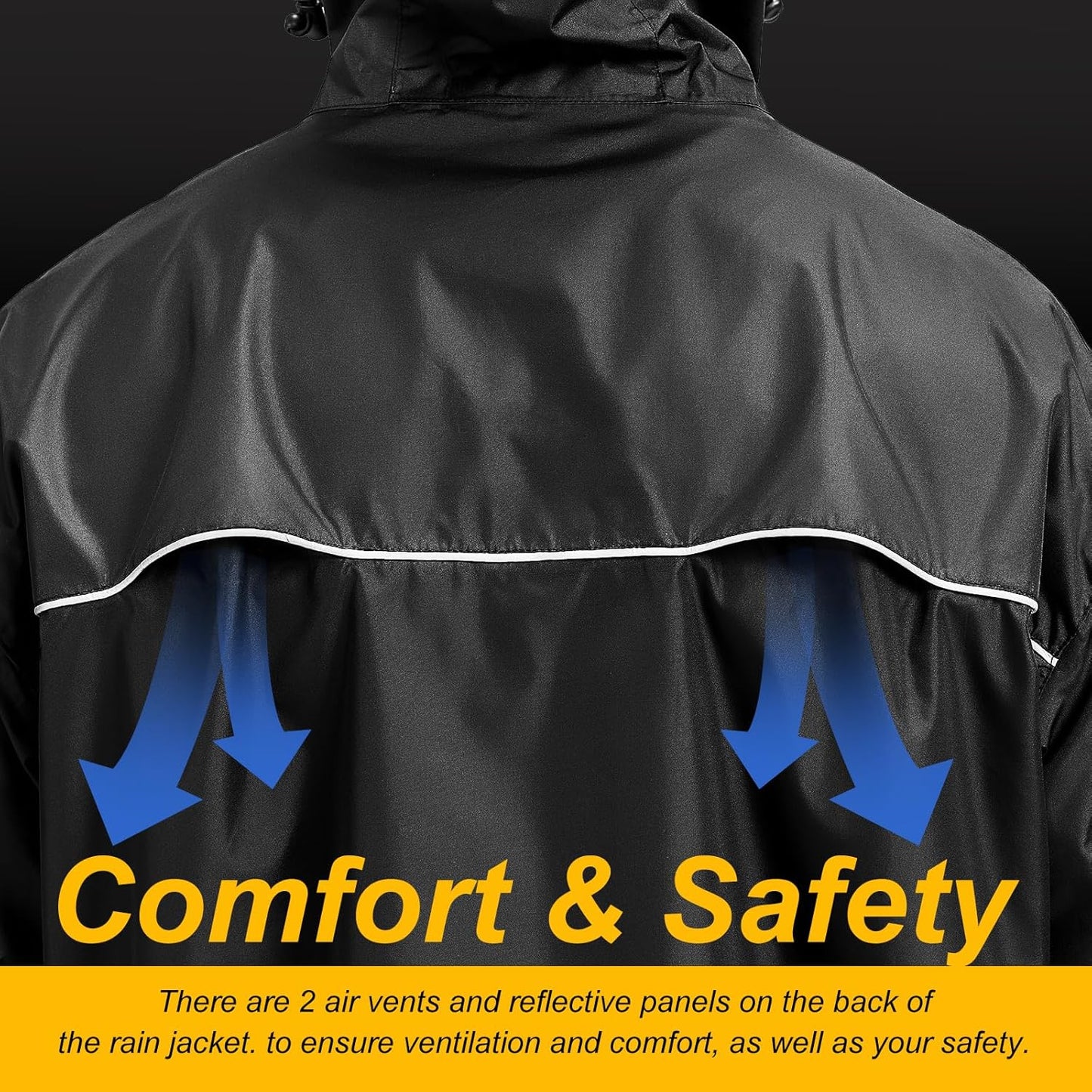 Men's Packable Rain Jacket Waterproof Outdoor Classic Lightweight Raincoat Hooded Windbreaker