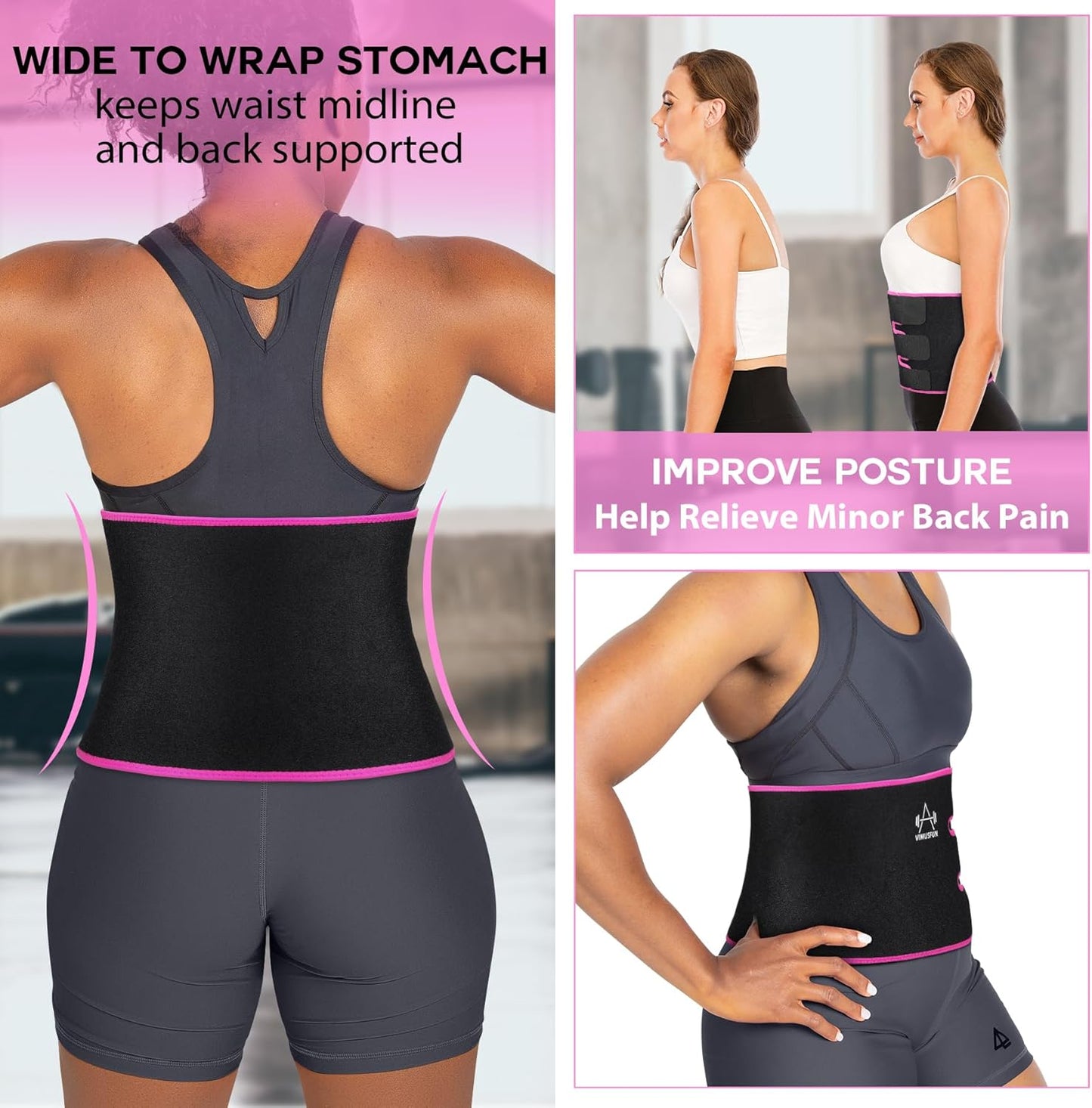 Waist Trimmer Belt Men Sweat Band Stomach Wrap, Waist Trainer for Women Workout