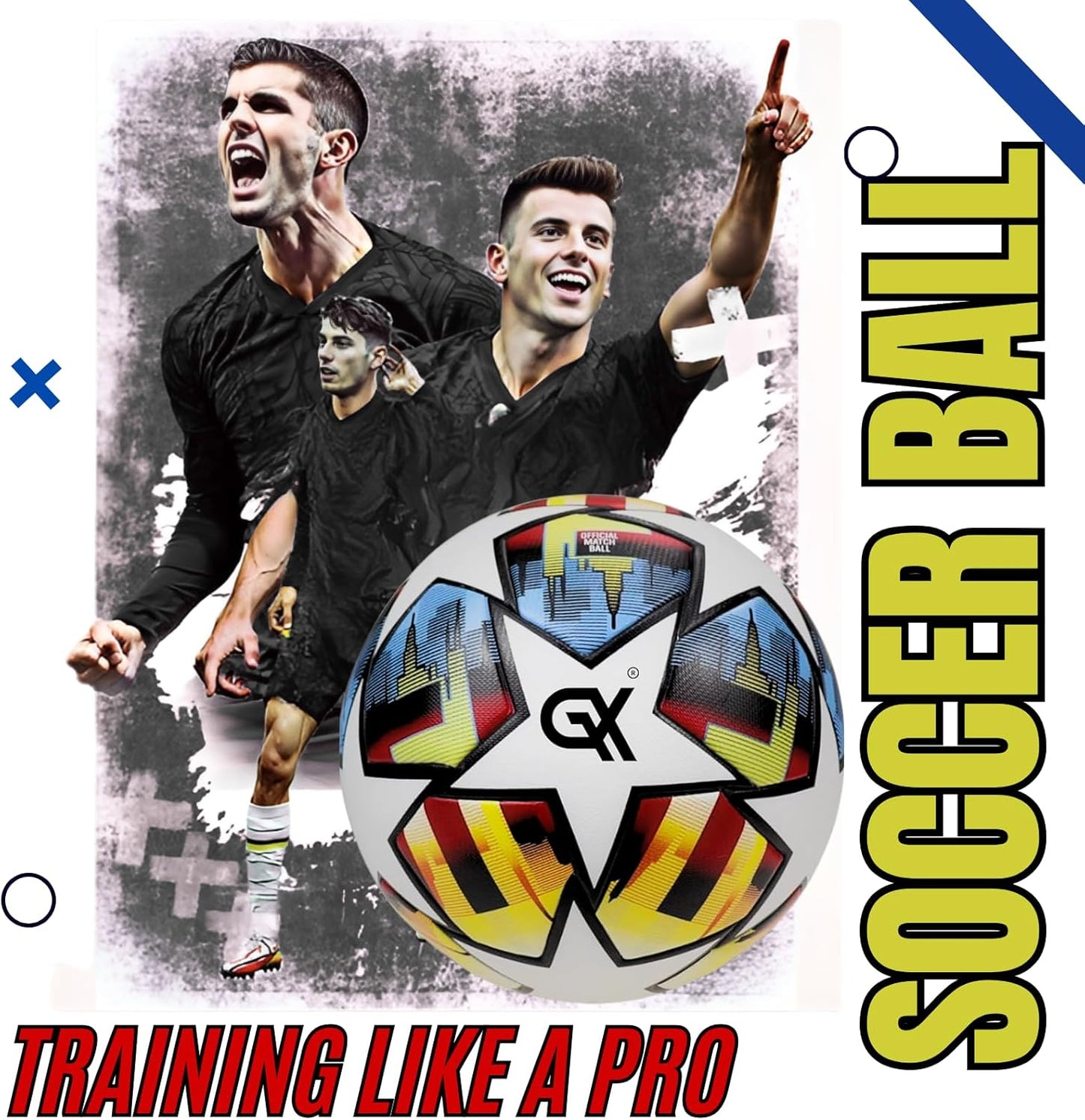 Soccer Ball Size 5 – Premium Grade PU Construction, Durable Professional Tournament Ball Indoor/Outdoor Sports,Training & Match, High-Performance Design for All Levels