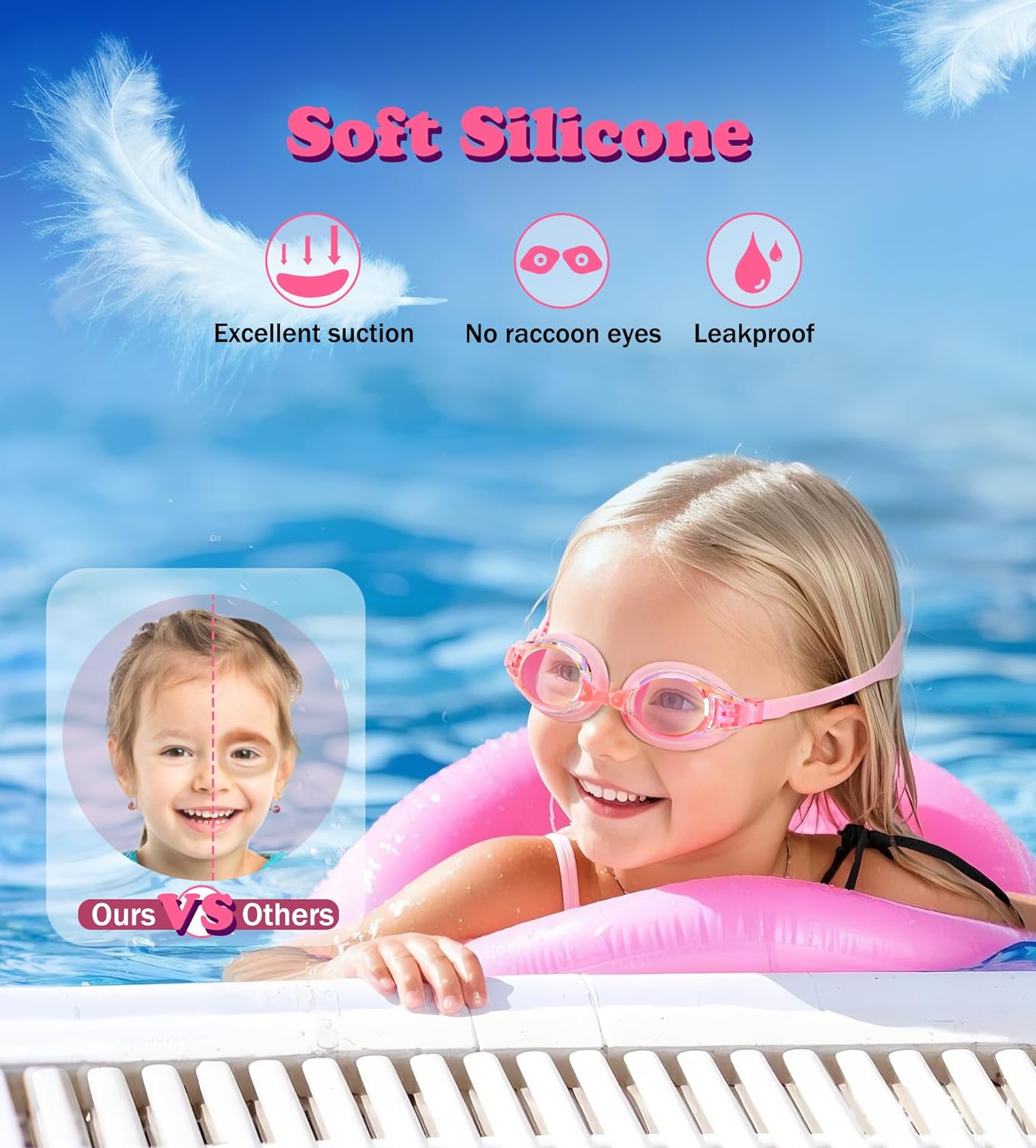 Aegend 2 Pack Kids Goggles, Swimming Goggles for Kids Age 4-16 Boys and Girls Youth, Anti-Fog Waterproof Anti-UV Pool Goggles