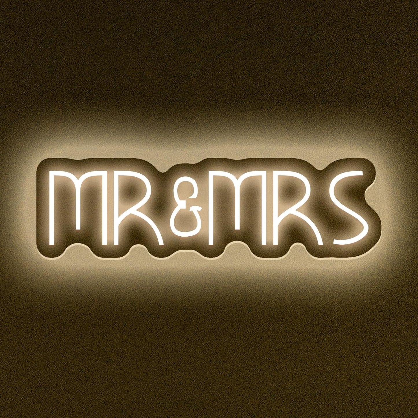 Mr&Mrs Neon Sign for Wedding Neon Light LED Backdrop Wall Decor USB Power Switch with Dimmable Mr and Mrs Sign Wedding Reception Decoration Gift for Anniversary Engagement Banquet (Warm White)