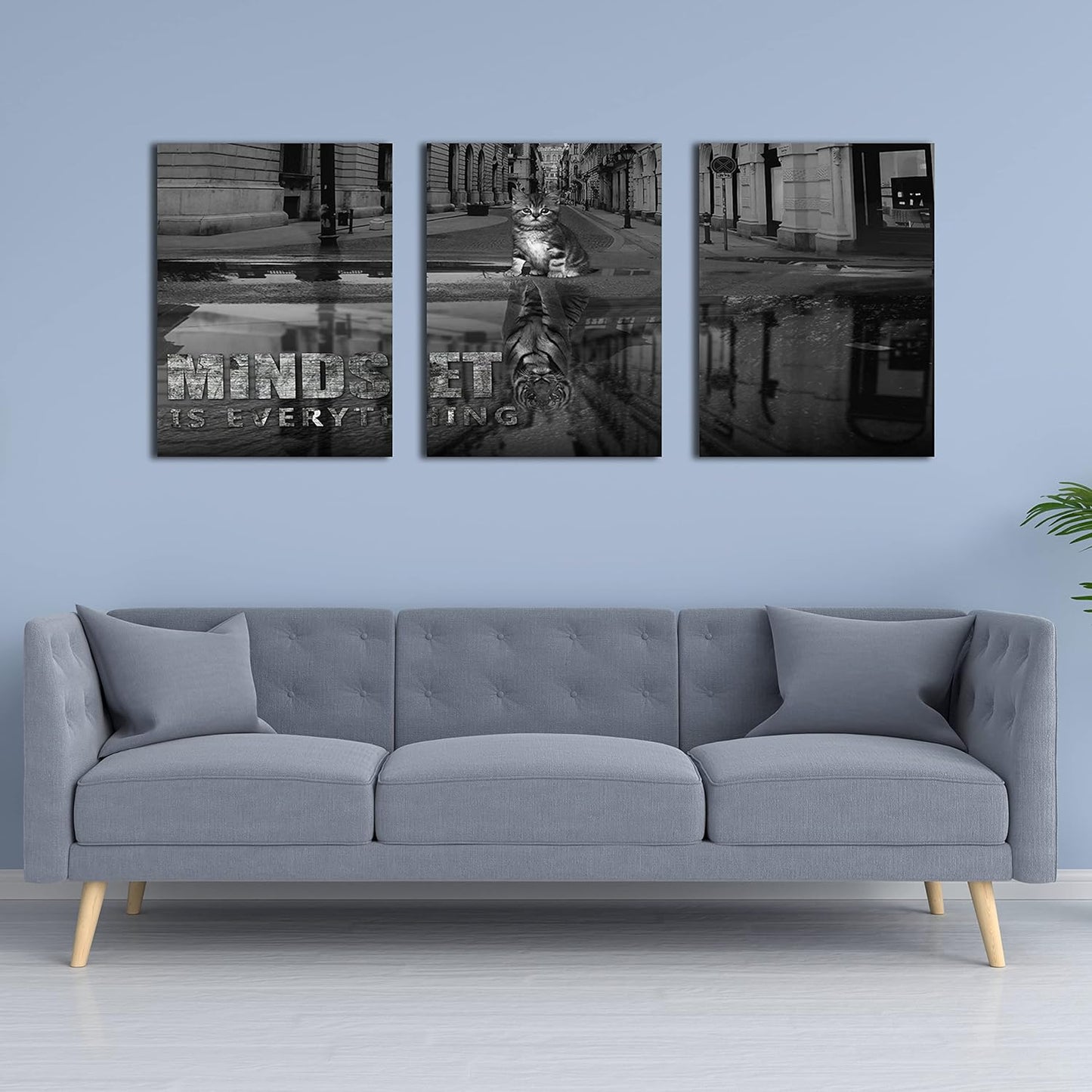 3 Panels Motivational Canvas Wall Art Inspirational Wall Art Entrepreneur Quotes Poster Print Artwork Painting Picture for Framed Home Decoration Living Room office bedroom 36''W x 16''H