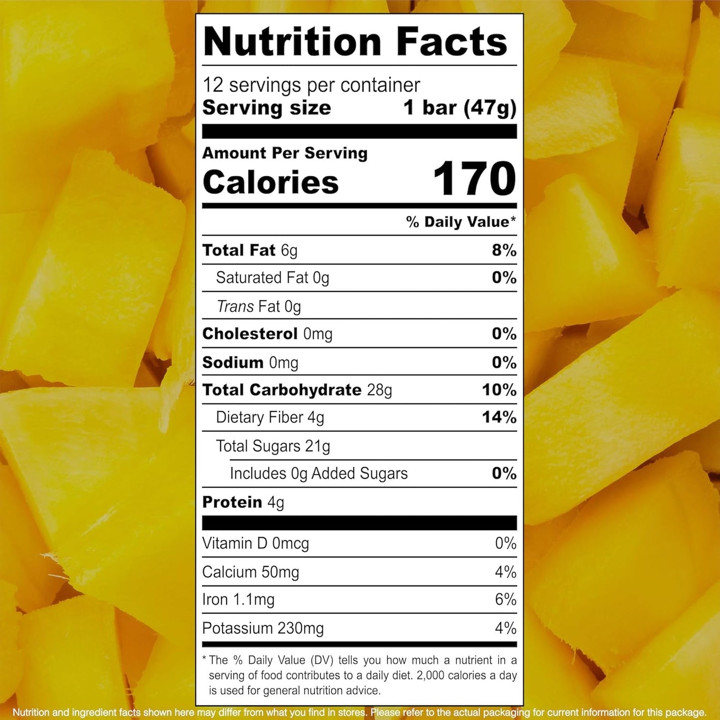 JONESBAR (Mango Almond, 12 Count (Pack of 1)) USDA Organic Fruit & Nut Bar, Non-GMO, Kosher, Vegan, Gluten Free, Simple Snack Bar