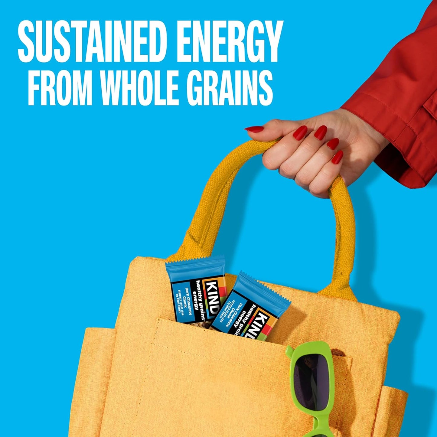 KIND Healthy Grains Energy® Bars 30ct Variety Pack, Dark Chocolate Chunk, Peanut Butter Dark Chocolate, and Mixed Berry, 18-21g Whole Grains, Made with Super Grains, Gluten Free Snacks