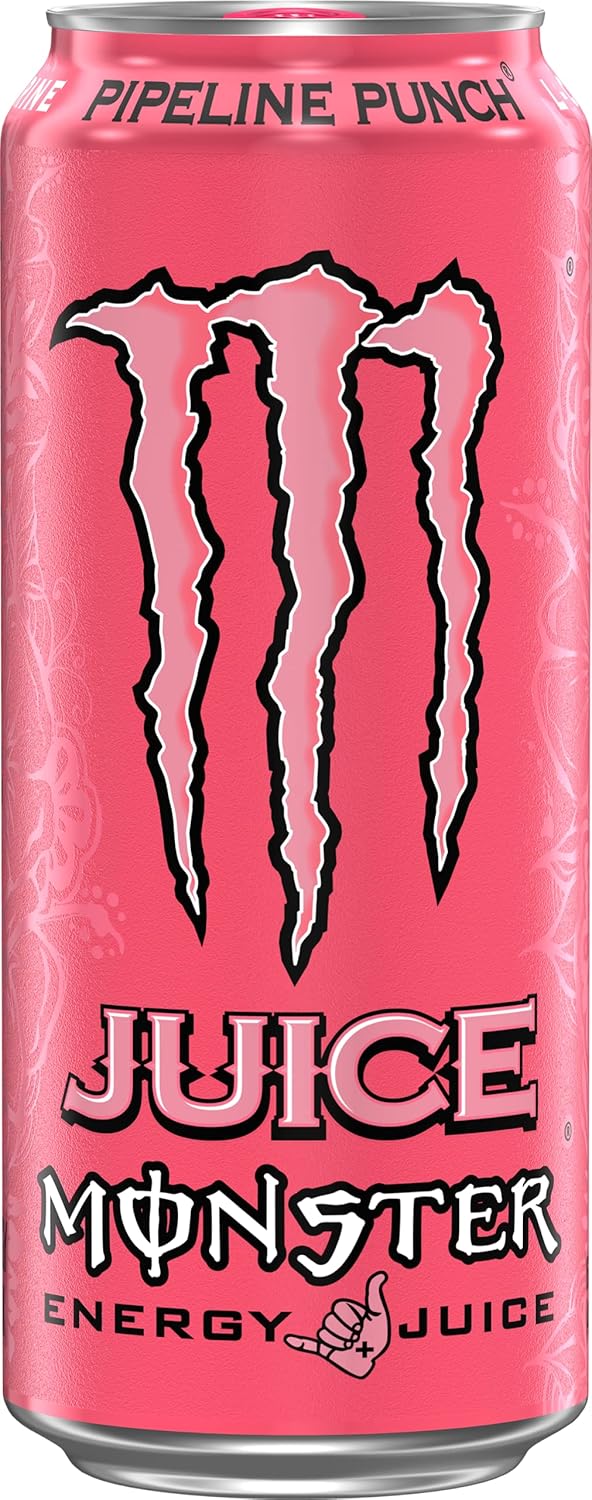 Monster Energy Juice Pipeline Punch, Energy + Juice, Energy Drink, 16 Ounce (Pack of 15)