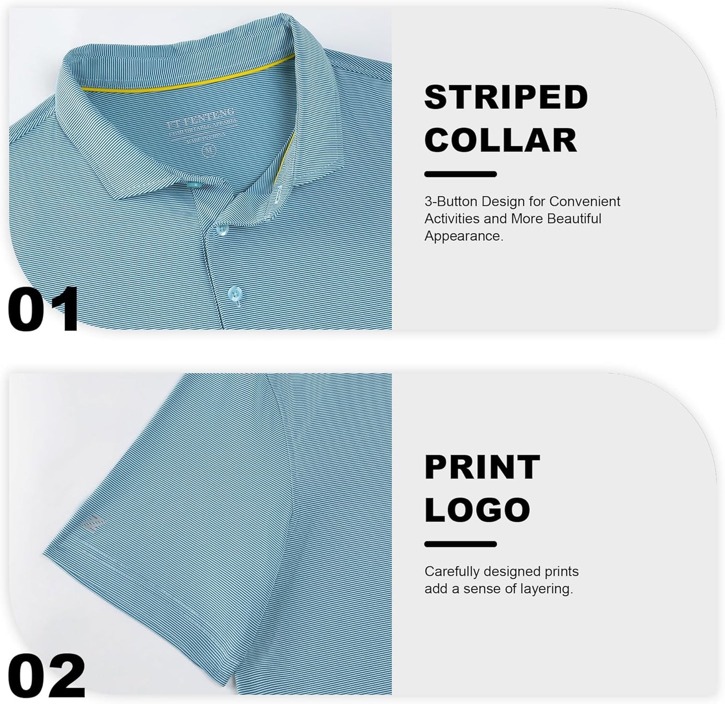 Mens Polo Shirts Short Casual Solid Stylish Dry Fit Performance Designed Collared Golf Polo Shirts for Men