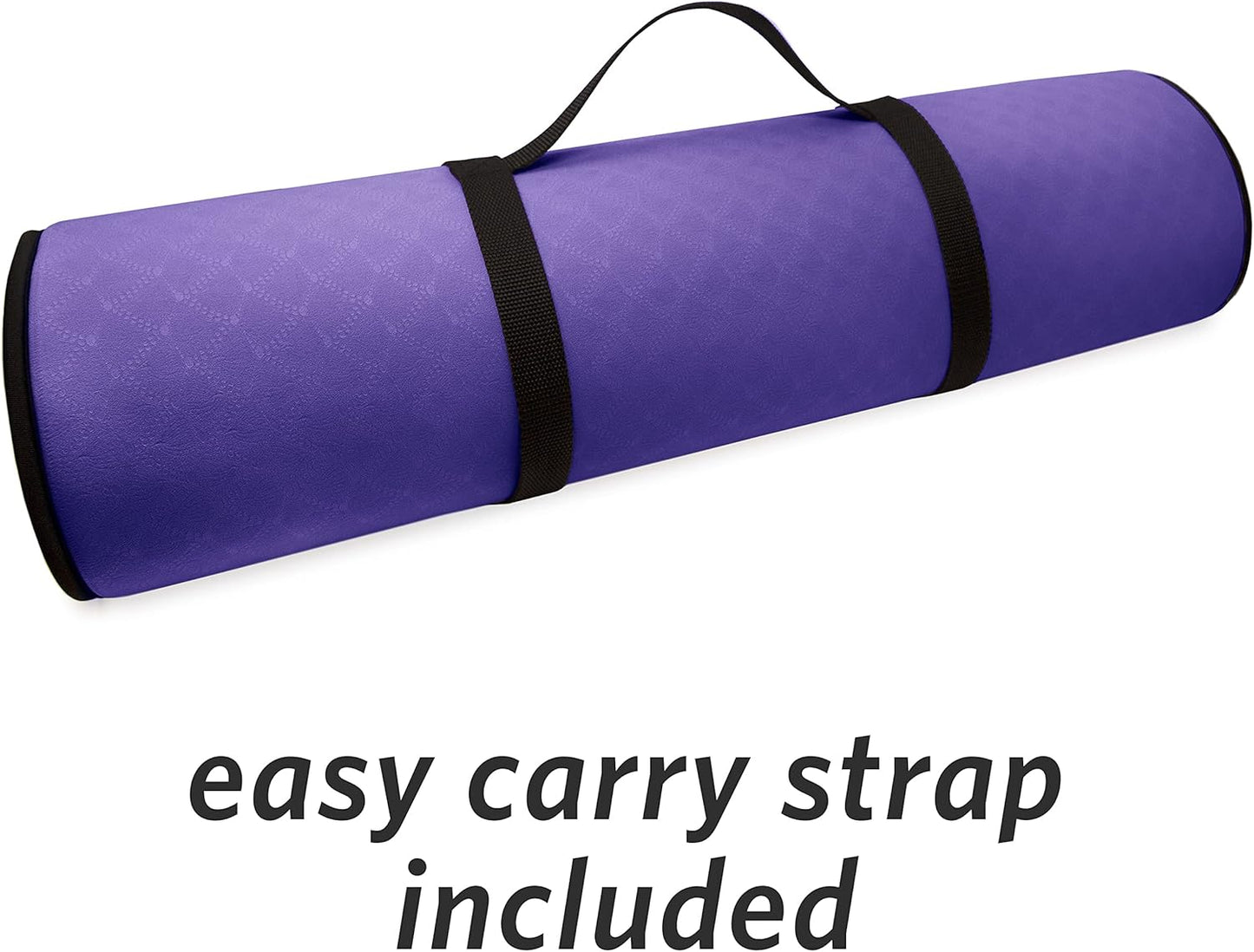 MICRODRY Deluxe Fitness Exercise Yoga Mat for Home & Gym, Extra Thick for High Impact Training, Multi Layered Skid Resistant Surface, Odor Neutralizing with Carrying Strap