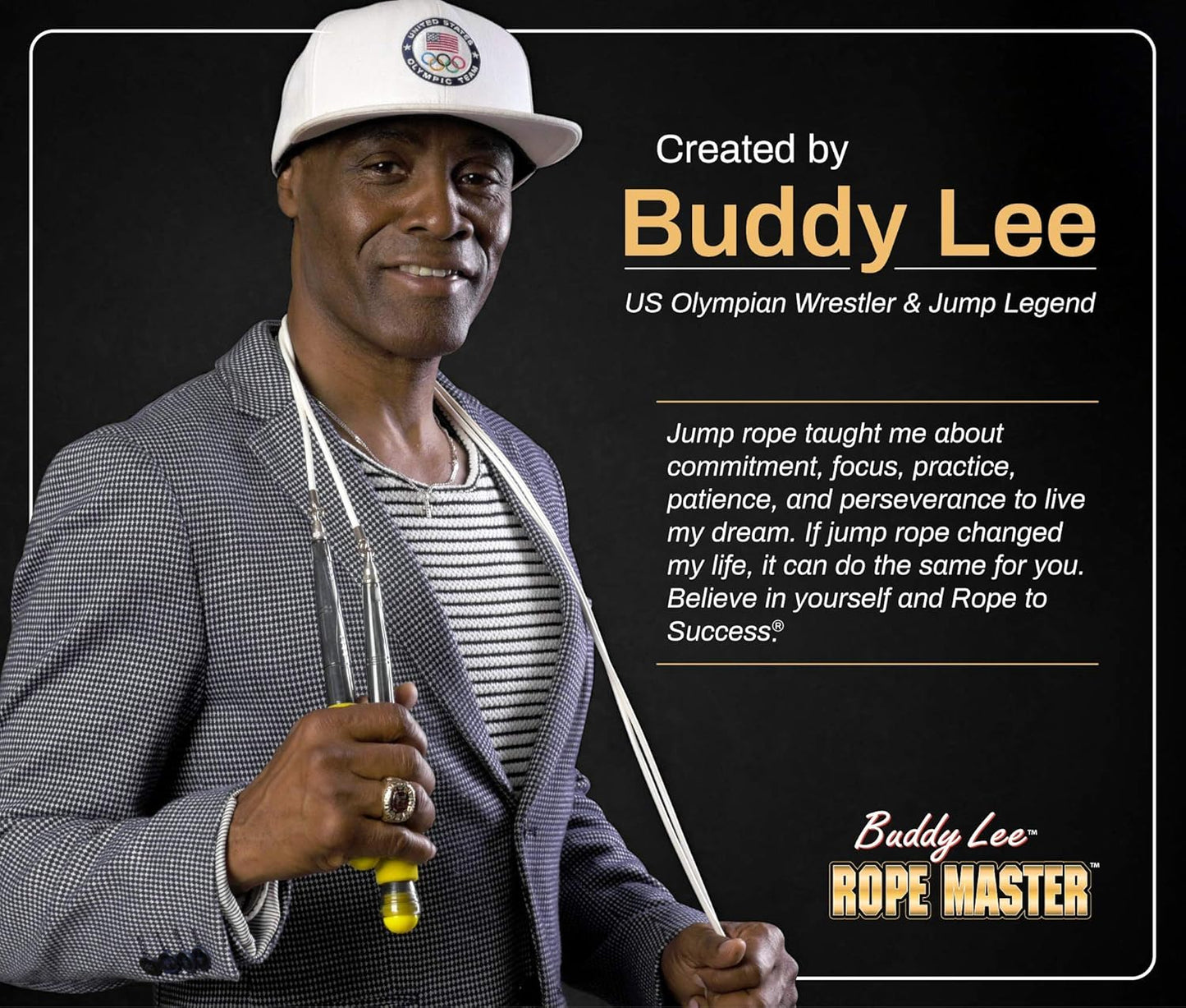 Buddy Lee Jump Ropes Rope Master Original Ball Bearing Jump Rope, 9” HD Plastic Handles. Perfect Jump Rope for Fitness, CrossFit Gym, Endurance Jumping, Cross Overs, Extreme Jumping