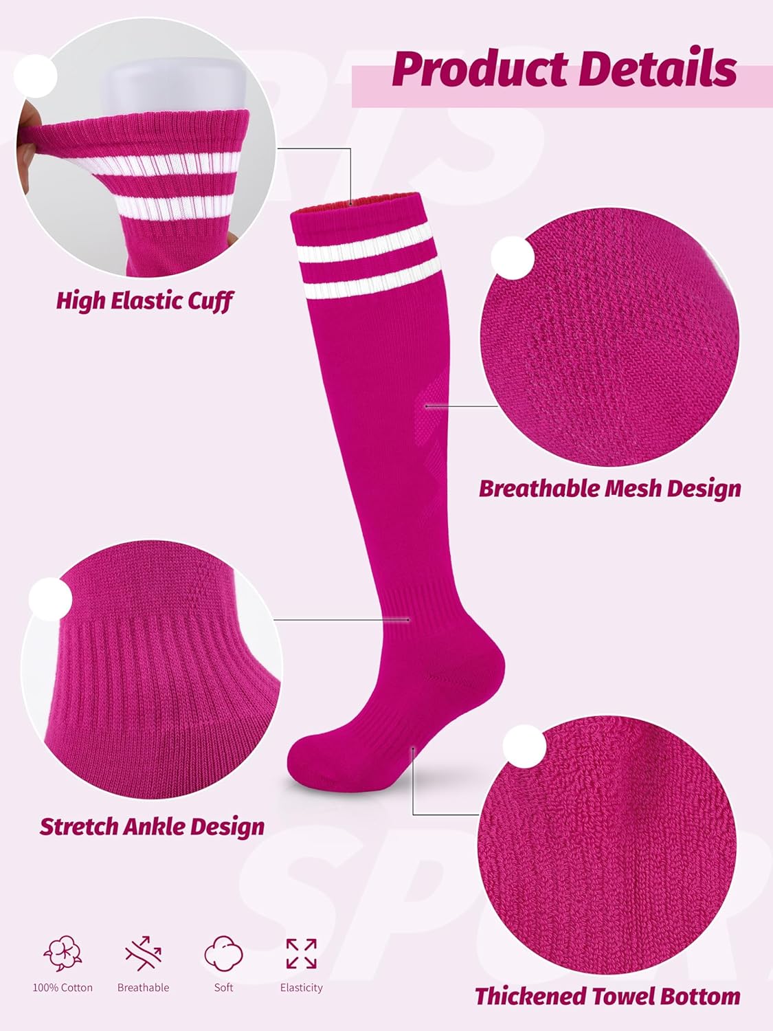 Kids Soccer Shin Guards and Socks Toddler Soccer Shin Pads Protective Defender Gear for 3-15 Years Old Youth Boys Girls