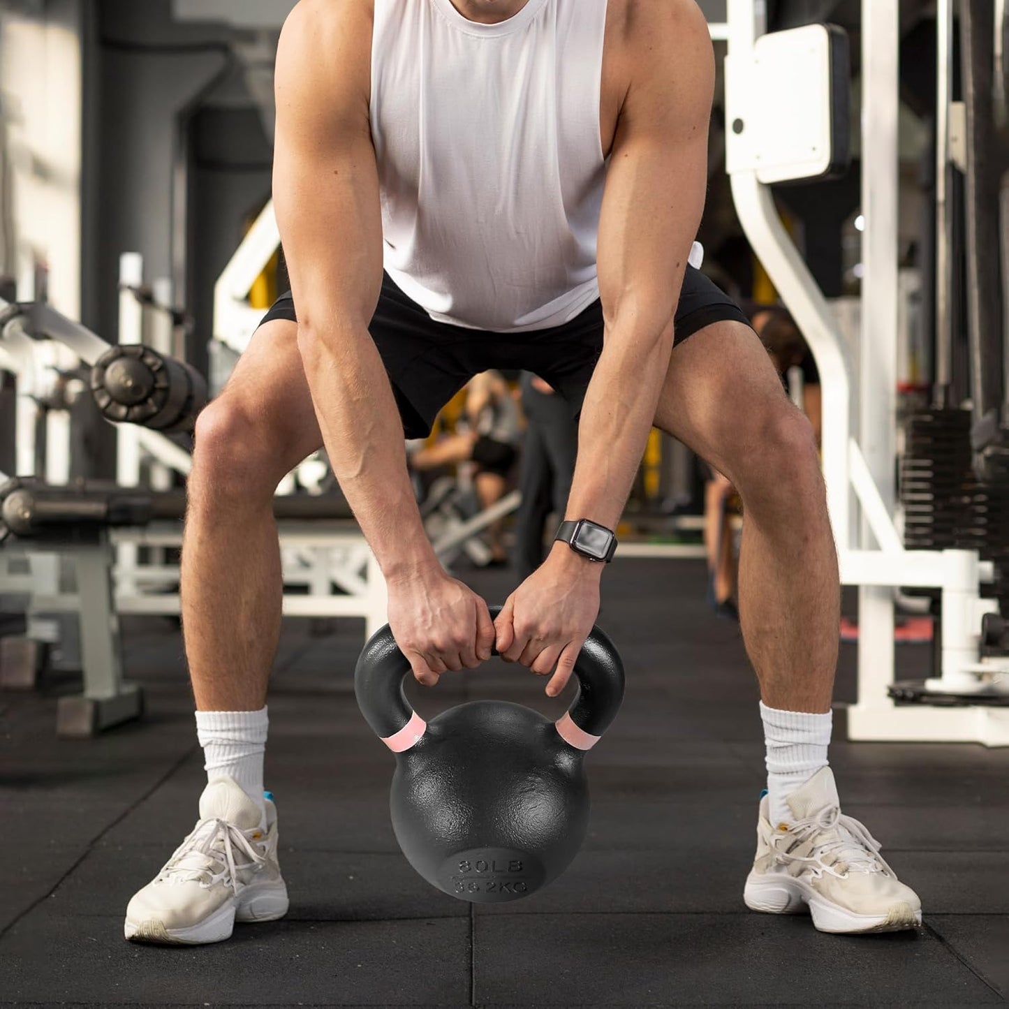 Kettlebell Cast Iron Solid Smooth Weights for Strength Training, Home Workout Gym, Training Kettlebells Sets for Women & Men