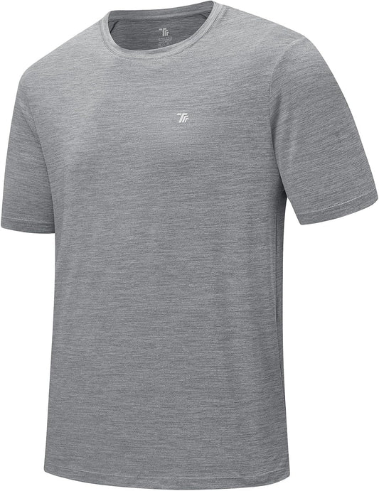 BGOWATU Men's Quick Dry Workout Athletic Shirts Lightweight Tennis Shirts for Men Running Gym Tops
