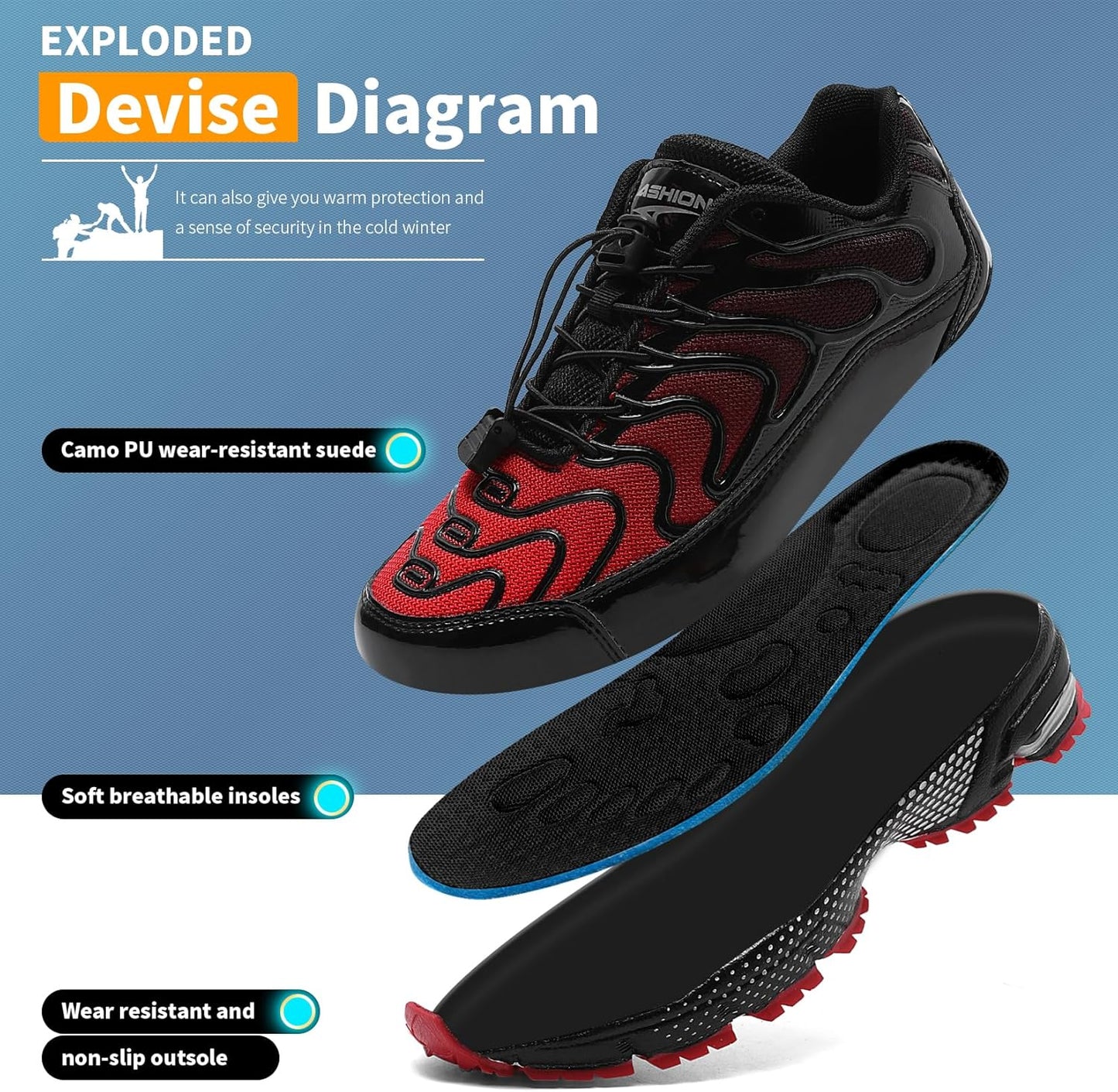 WETIKE Boy's Shoes Mesh Slip on Lightweight Running Sneakers