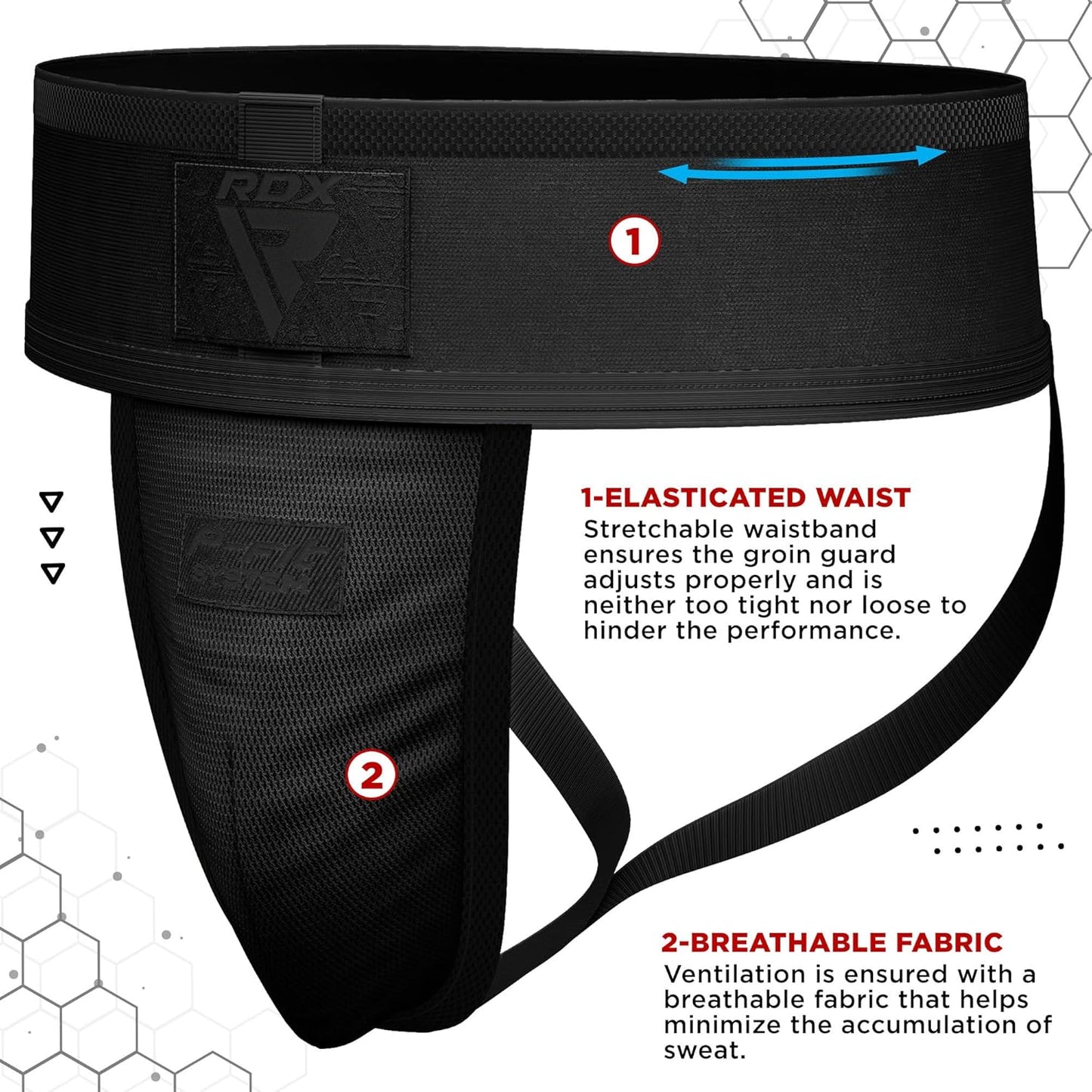 RDX Groin Protector Cup Men, Boxing Kickboxing MMA Muay Thai Sparring Groin Guard, Ventilated Adjustable,Karate Fighting Training, Underwear Jiu Jitsu BJJ Protection, Boys Youth
