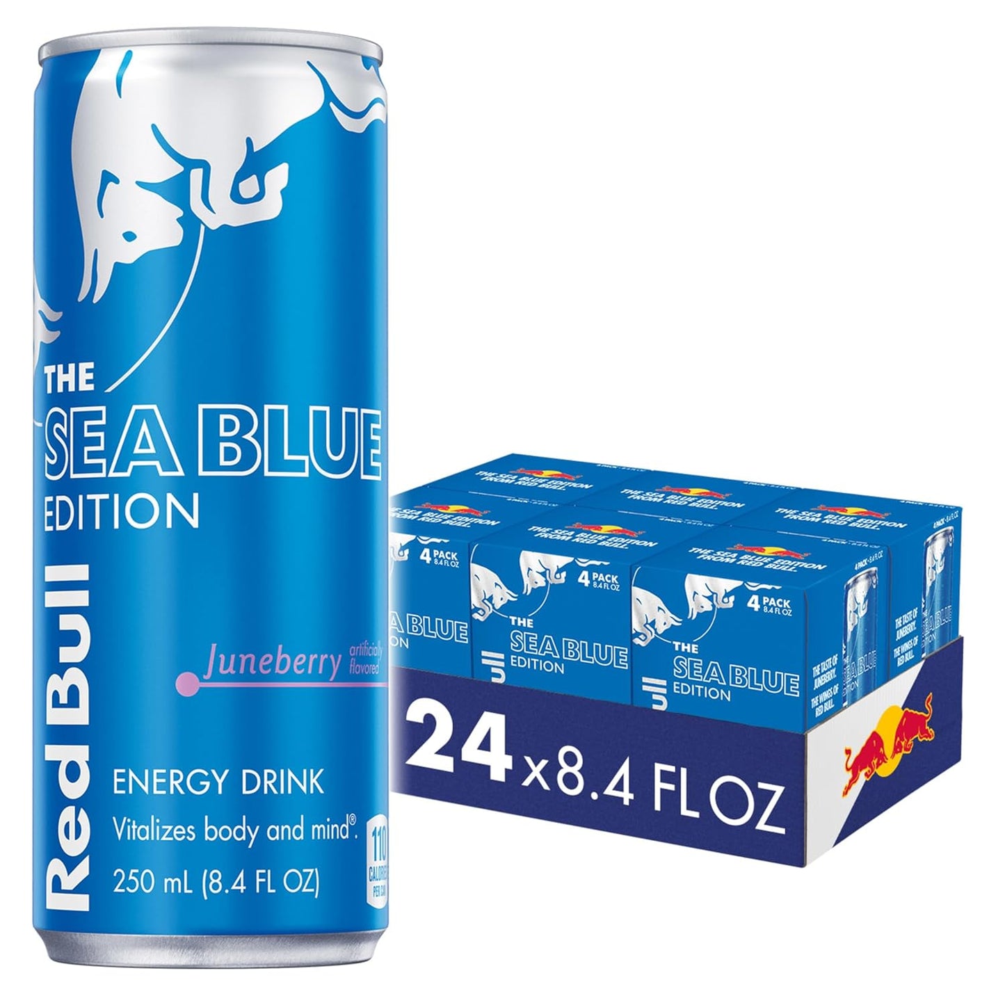 Red Bull Sea Blue Edition Energy Drink, 8.4 Fl Oz, 24 Cans (6 Packs of 4)