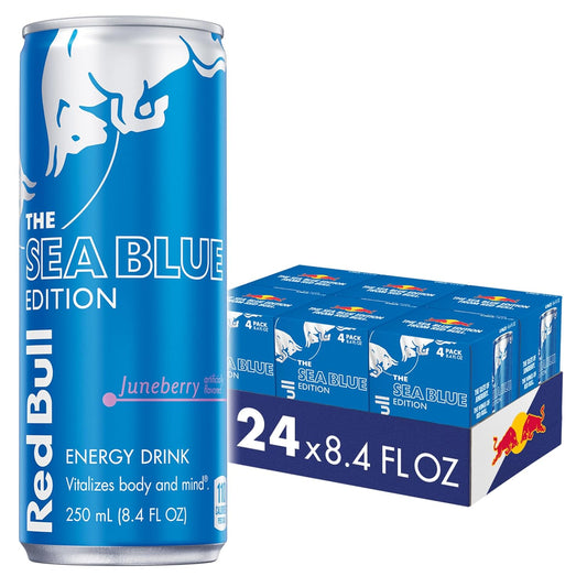Red Bull Sea Blue Edition Energy Drink, 8.4 Fl Oz, 24 Cans (6 Packs of 4)