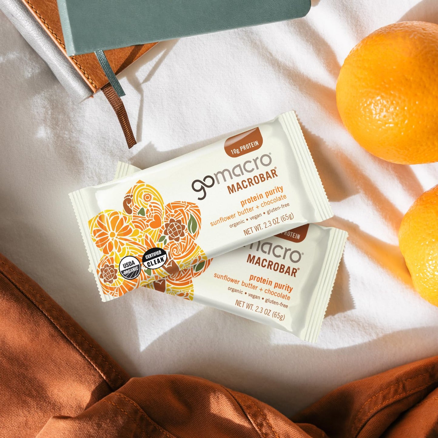 GoMacro MacroBar Organic Vegan Protein Bars - Sunflower Butter + Chocolate (2.3 Ounce Bars, 12 Count