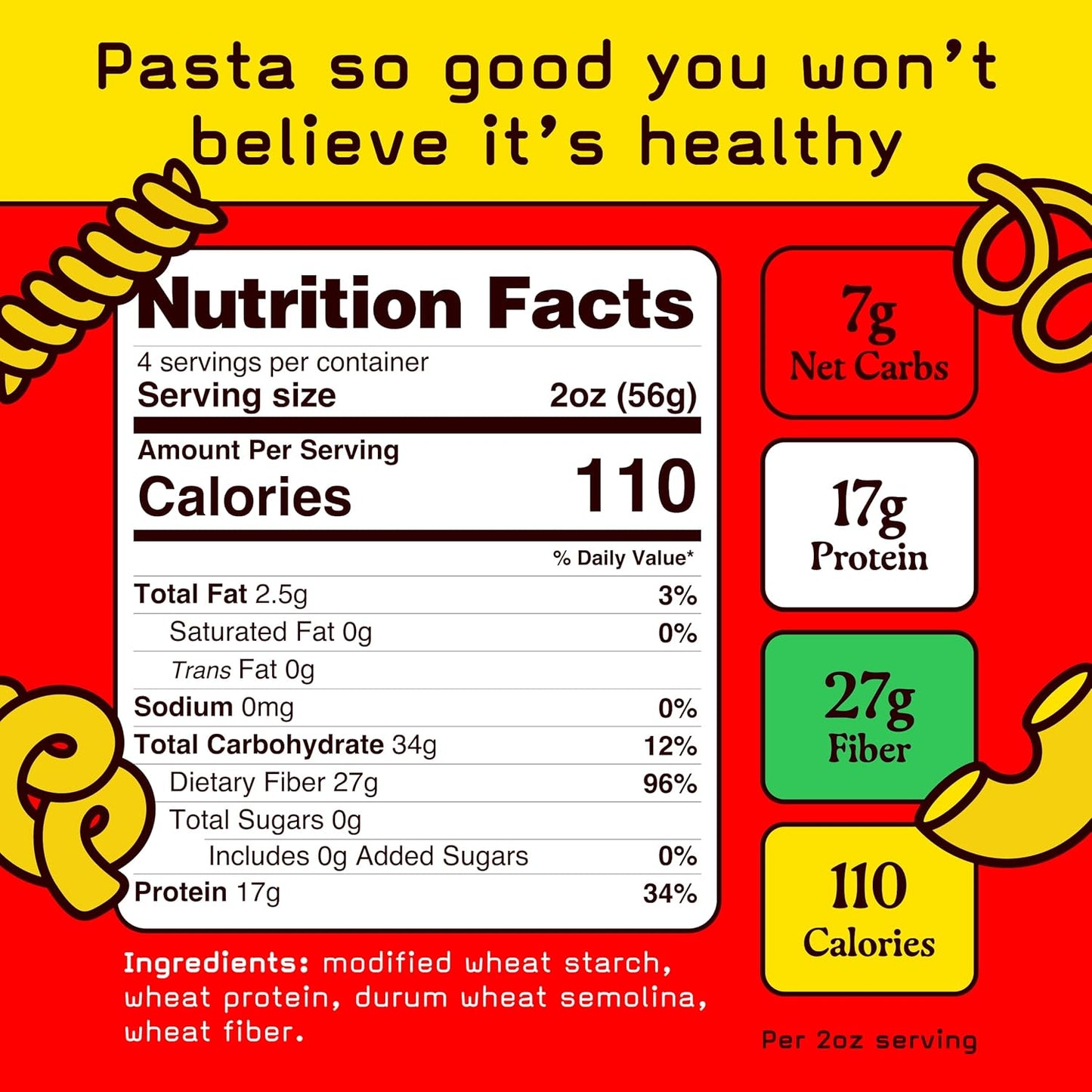17g High Protein Rotini Pasta | 7g Low Carb Keto Pasta | Healthy, Italian Pasta From Italy | 3-Pack, 8oz - Pete's Pasta