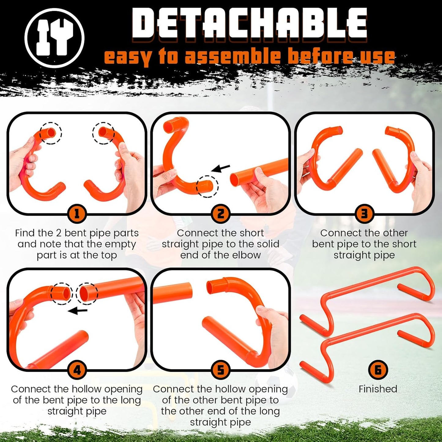5 Pcs Speed Agility Training Hurdles Detachable Durable Equipment Plyometric and All Purpose Speed Training Hurdle Equipment for Athletes Soccer Basketball