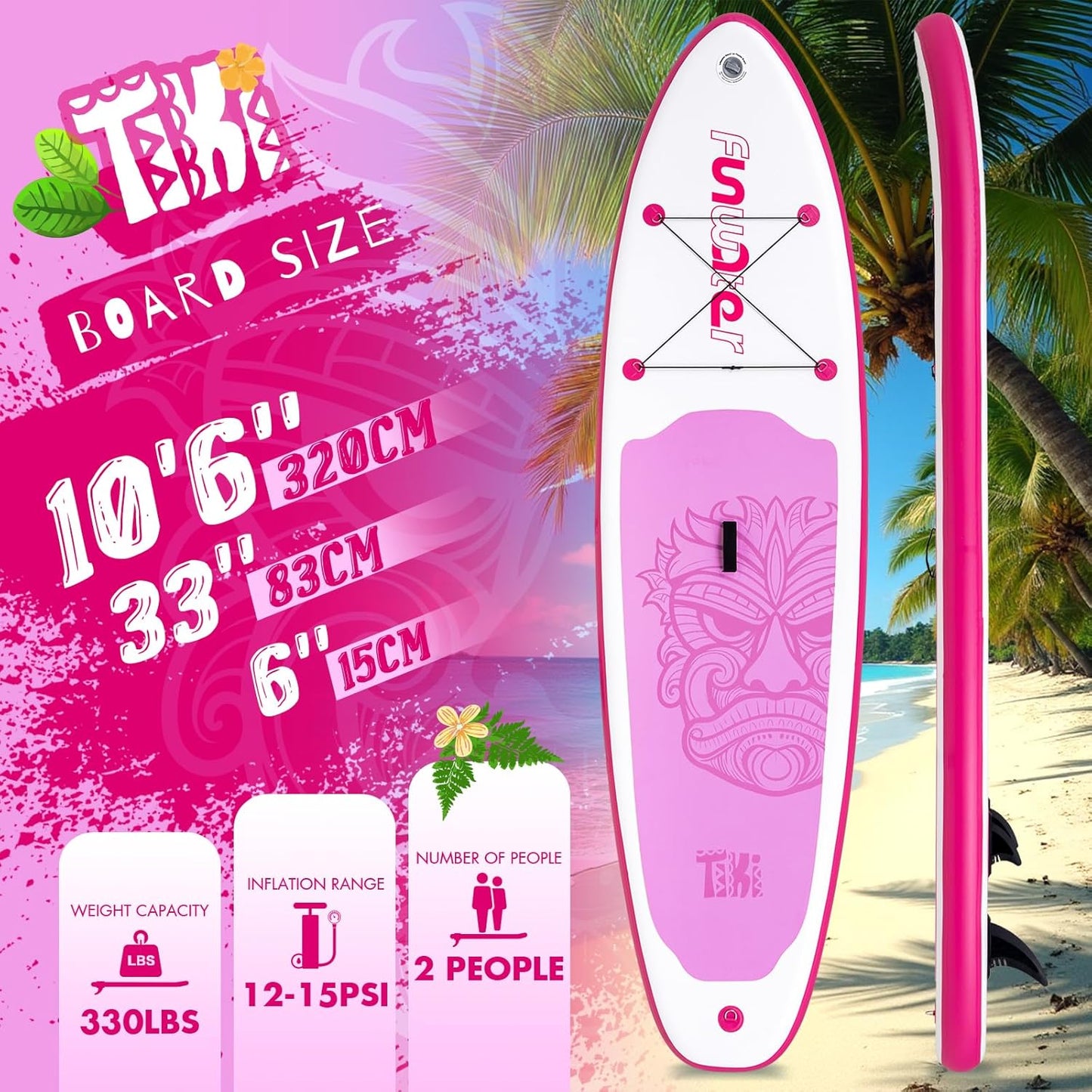 FunWater Inflatable Ultra-Light Stand Up Paddle Board for All Skill Levels with Premium SUP Paddleboard Accessories,Non-Slip Comfort Deck for Youth & Adults