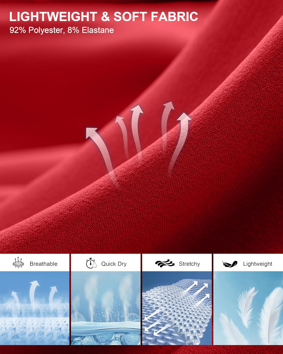 Pudolla Men's Casual Shorts 7"/9" Lightweight Golf Shorts with 3 Pockets Stretch Quick Dry Comfy Work Shorts