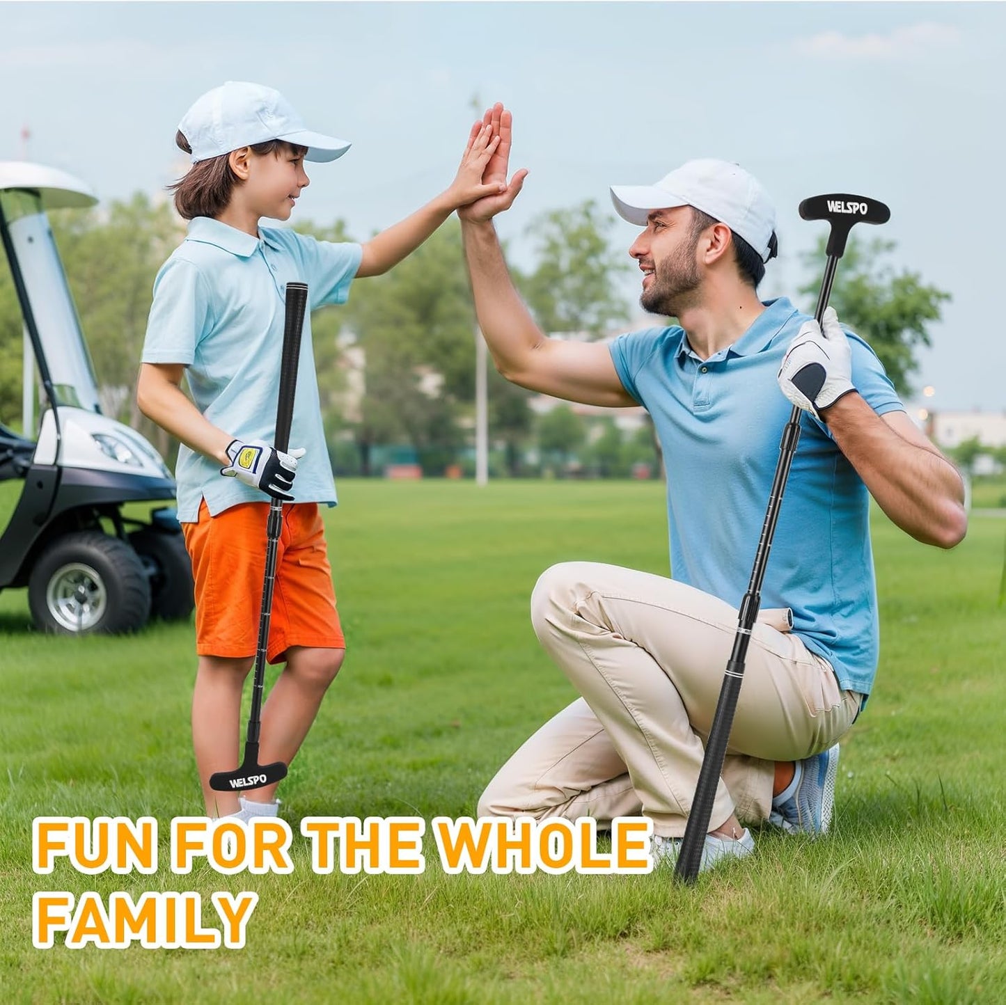 WELSPO Golf Putters for Men and Women Two-Way Kids Putter Mini Golf Putter with 2 Golf Putters, 4 Golf Balls for Right or Left Handed, Adjustable Length Golf Putter for Children, Teenagers and Adults