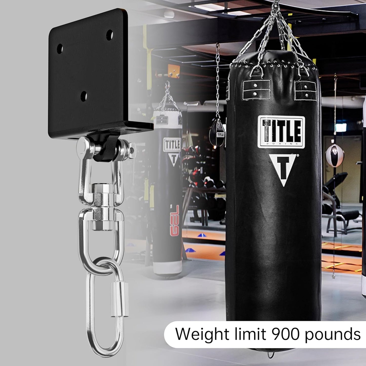 Heavy Bag Hanger for Heavy Bag Beam Mount 360° Rotation Boxing Bag Ceiling Mount I-Beam Punching Bag Hanger Beam Mount Hooks Fit Hanging Punching Bags and Swings (700 LB Capacity)