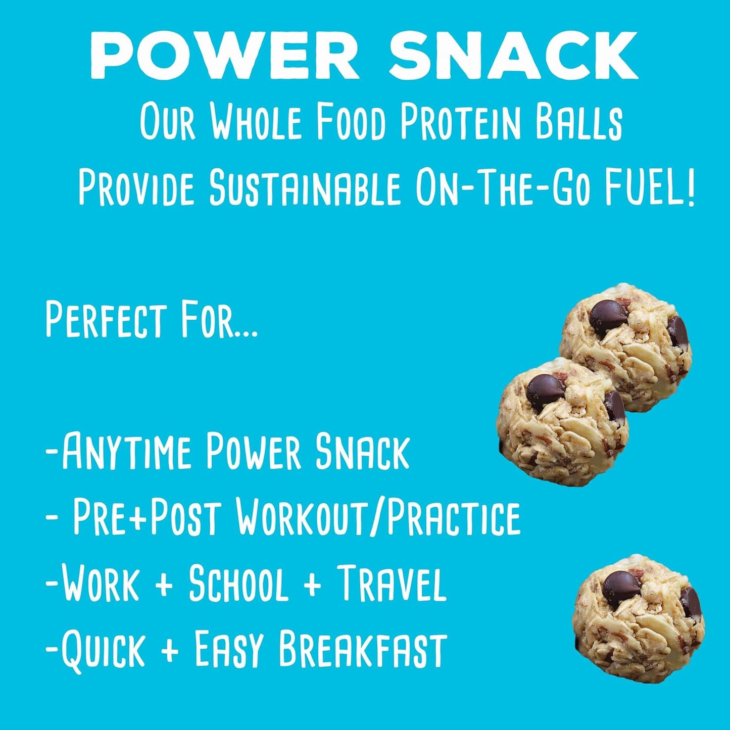 simplyFUEL Whole Food Protein Balls with Probiotics - Chocolate Almond Coconut Snacks - 8g Protein Snack - Gluten Free Energy Balls