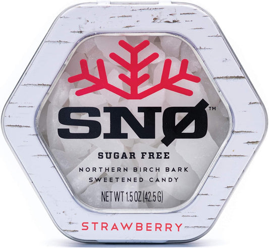 Strawberry KETO Xylitol Candy Chips (1-Pack) - SNØ 1.5oz Tin - Sugar-Free Candy With Only 2 Ingredients | Low Carbs, Diabetic-Friendly, Non-GMO, Vegan, GF & Kosher | Purest candy in the world