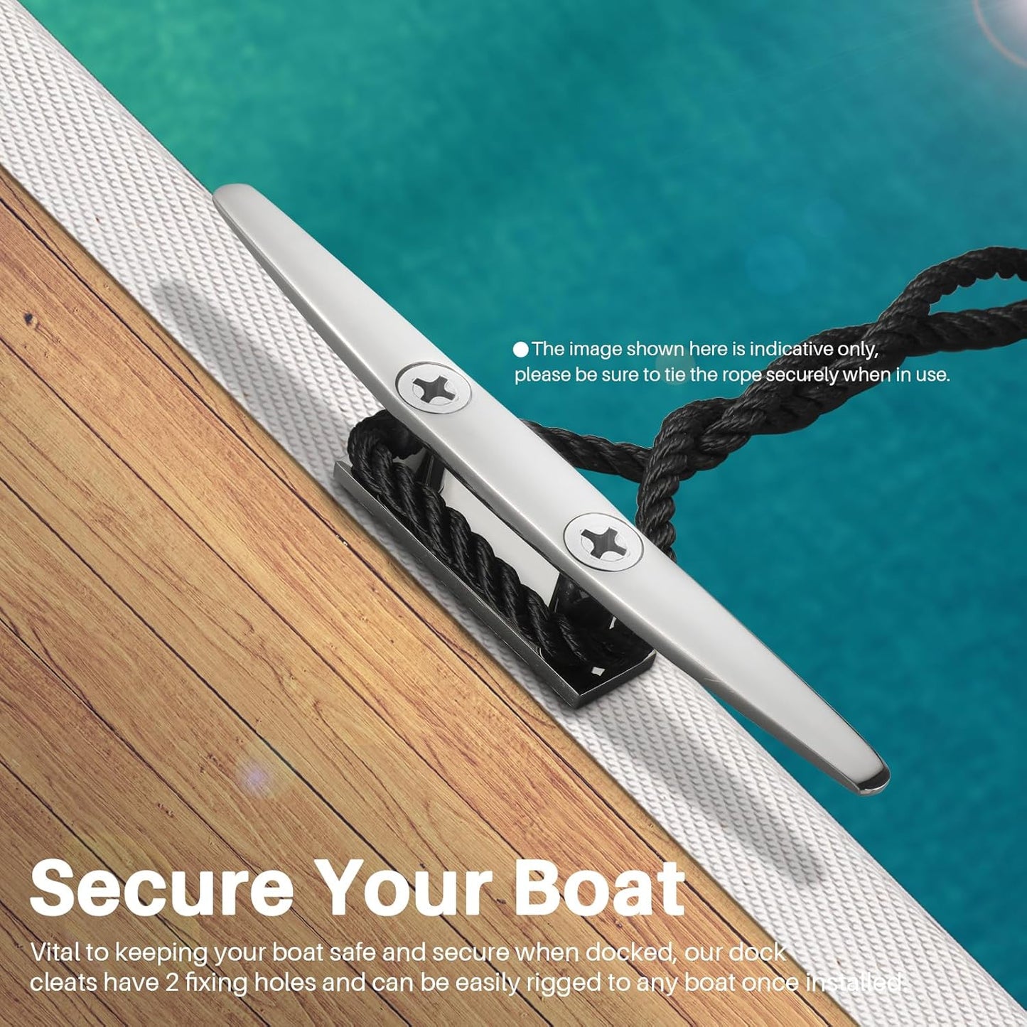 Boat Cleats Marine Grade 316 Stainless Steel Boat Mooring Cleat Pack of 4, Installation Accessories Included