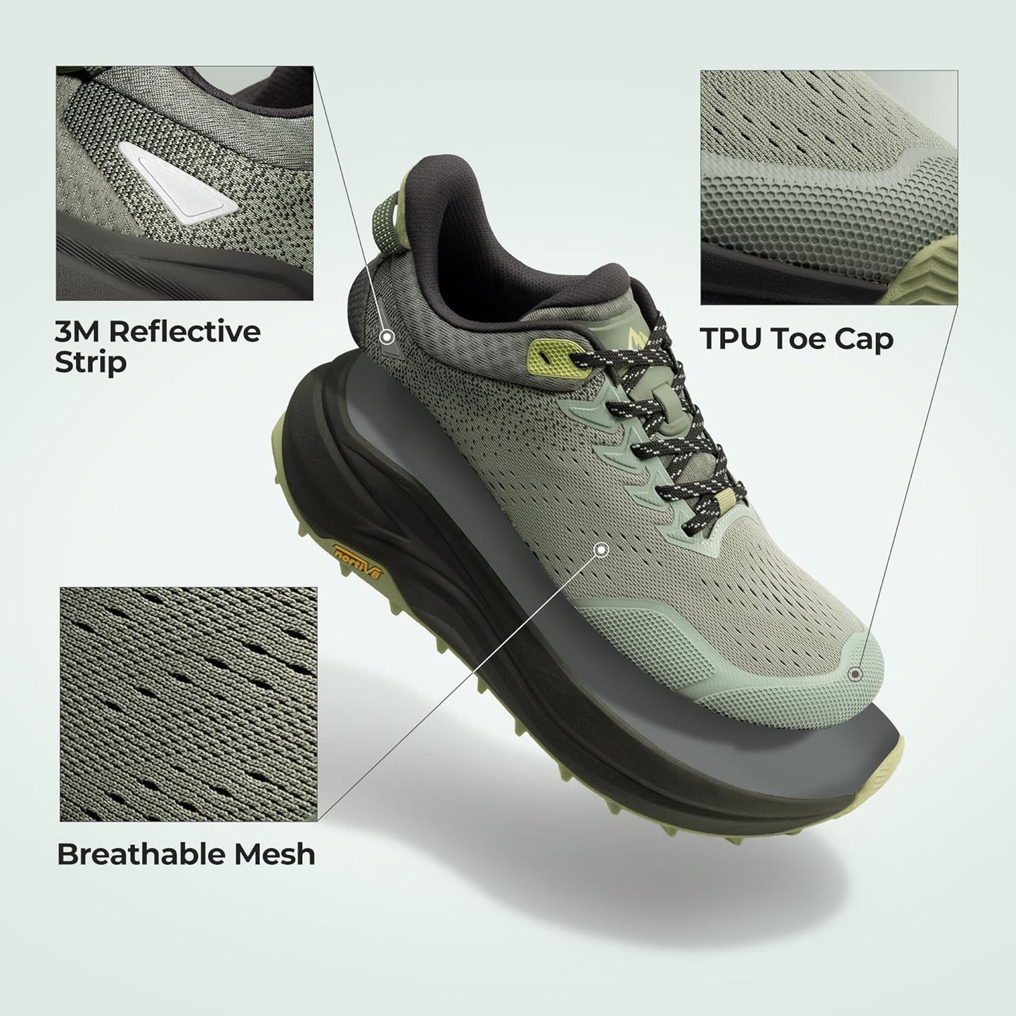 NORTIV 8 Men's Wide Toe Box Trail Running Shoes Cushion Walking Barefoot Tennis Workout Gym Cross Training Shoe Fashion Sneakers for Plantar Fasciitis Bunion