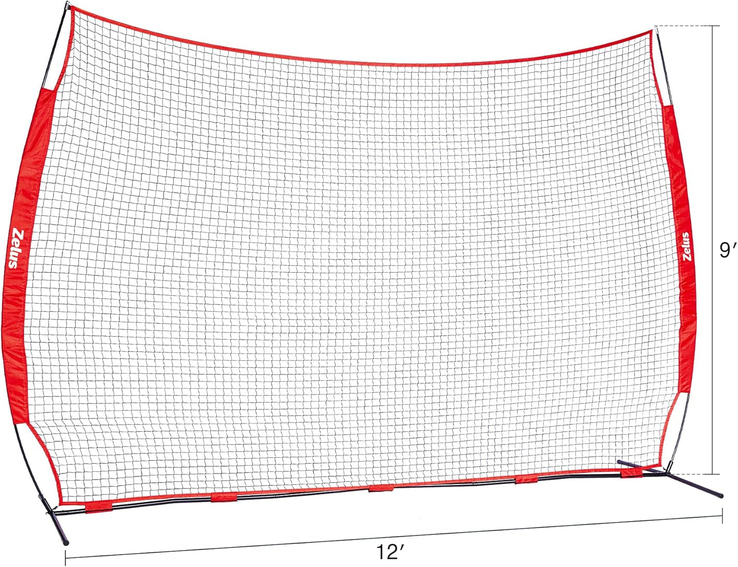 12x9ft / 16x10ft Barricade Backstop Net, Ball Sports Barrier, Practice Net for Baseball, Softball, Lacrosse, Soccer, Basketball and More