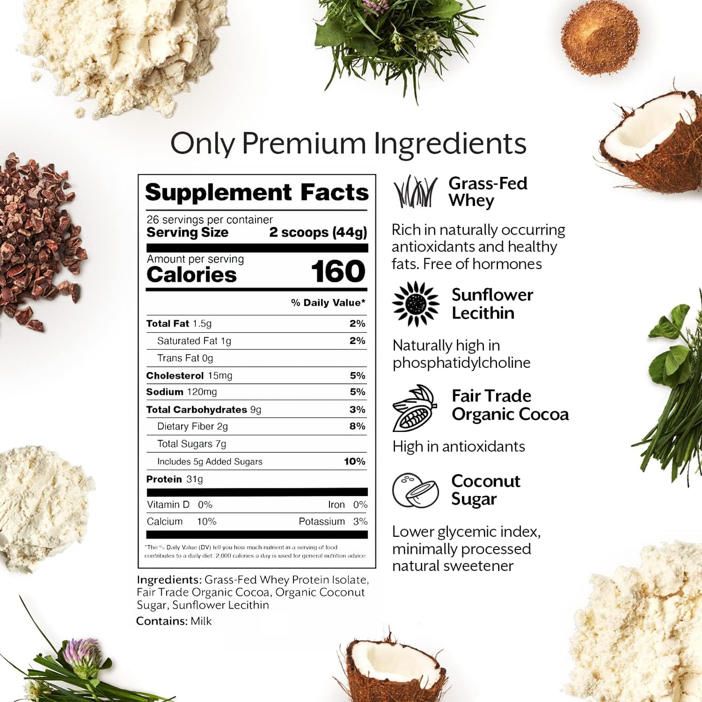 ProMix Nutrition Whey Protein Isolate Powder, Chocolate - Grass-Fed - ­Post Workout Fitness & Nutrition Shakes, Smoothies & Cooking Recipes - Gluten-Free & Keto-Friendly - 2.5 Pound (Pack of 1)