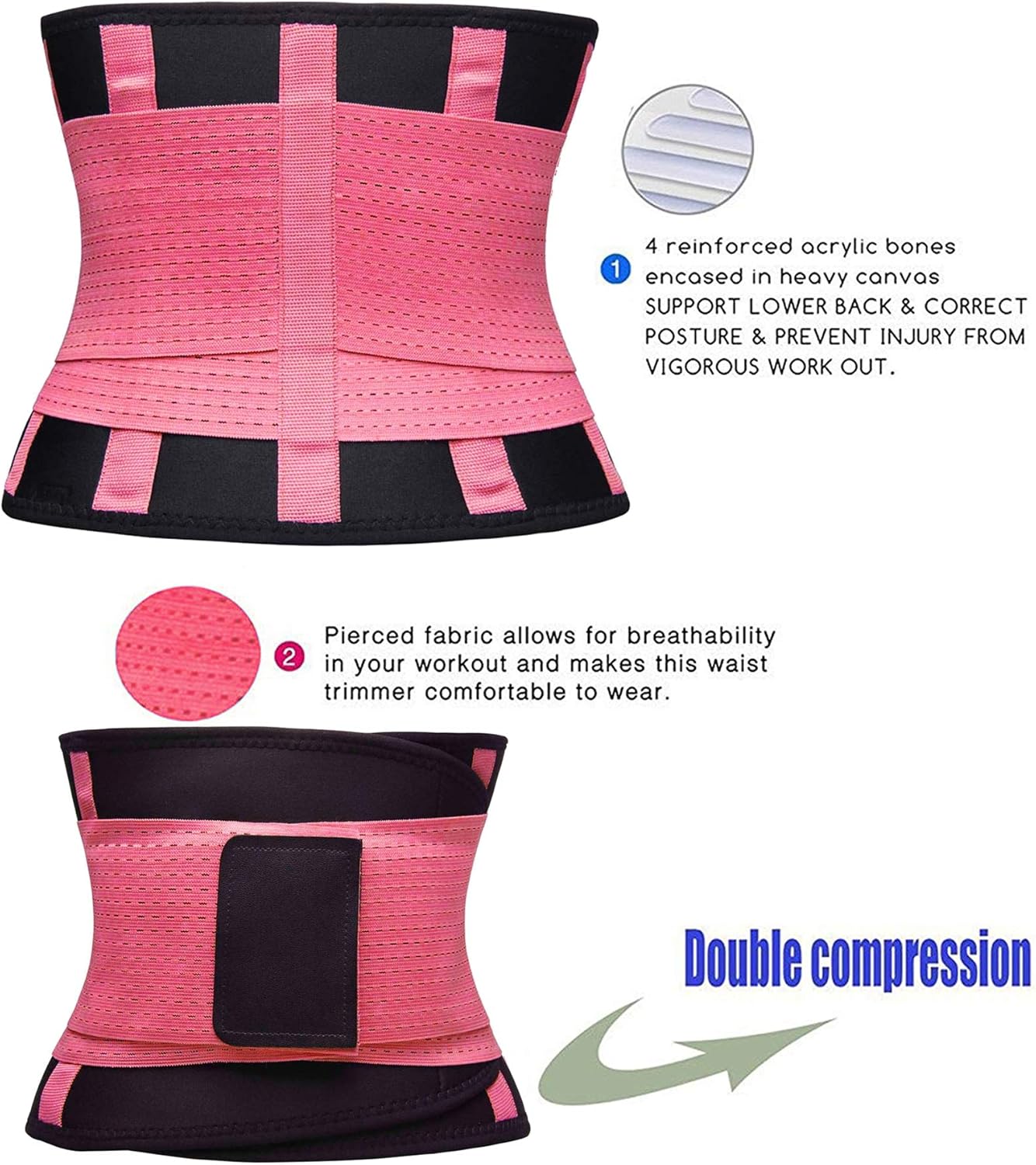 VENUZOR Waist Trainer Belt for Women - Waist Cincher Trimmer - Slimming Body Shaper Belt - Sport Girdle Belt (UP Graded)