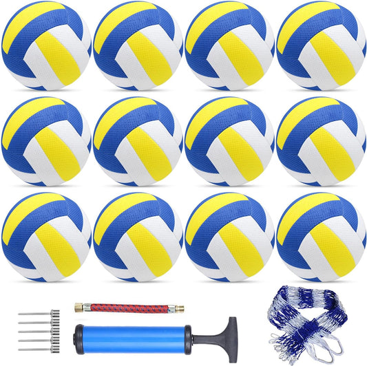 6 Pack Official Size 5 Volleyball Balls Volley Ball of Synthetic Leather,Includes Ball Pump and Net Bag,Competition Volleyball for Indoor Outdoor…