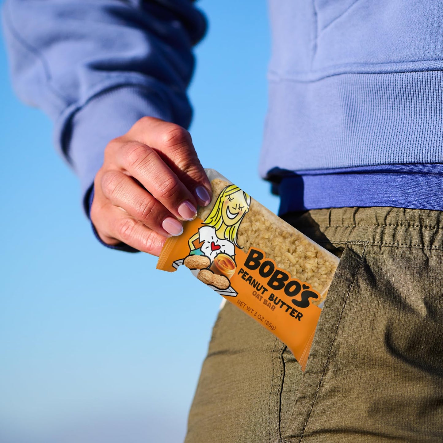 Bobo's Oatmeal Bars, Peanut Butter, Gluten Free Vegan Whole Grain Oat Bars, Pack of 12