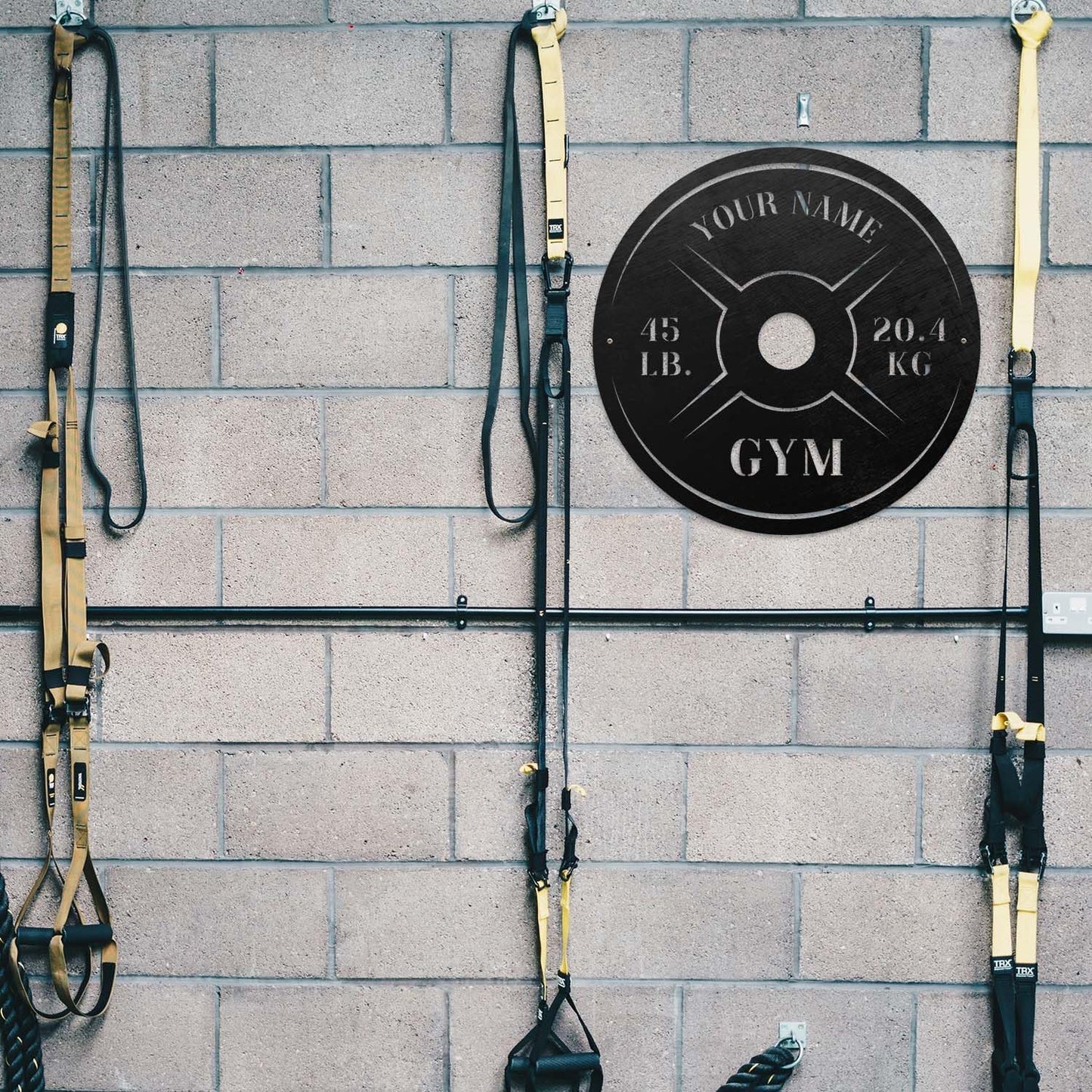 Personalized Home Gym LED Tin Metal Sign Multiple Sizes, Weight Lifting Exercise Workout Room Training Fitness Center Motivational Inspirational Quotes Decor Wall Art Hanging Accessories (06 w/o LED)