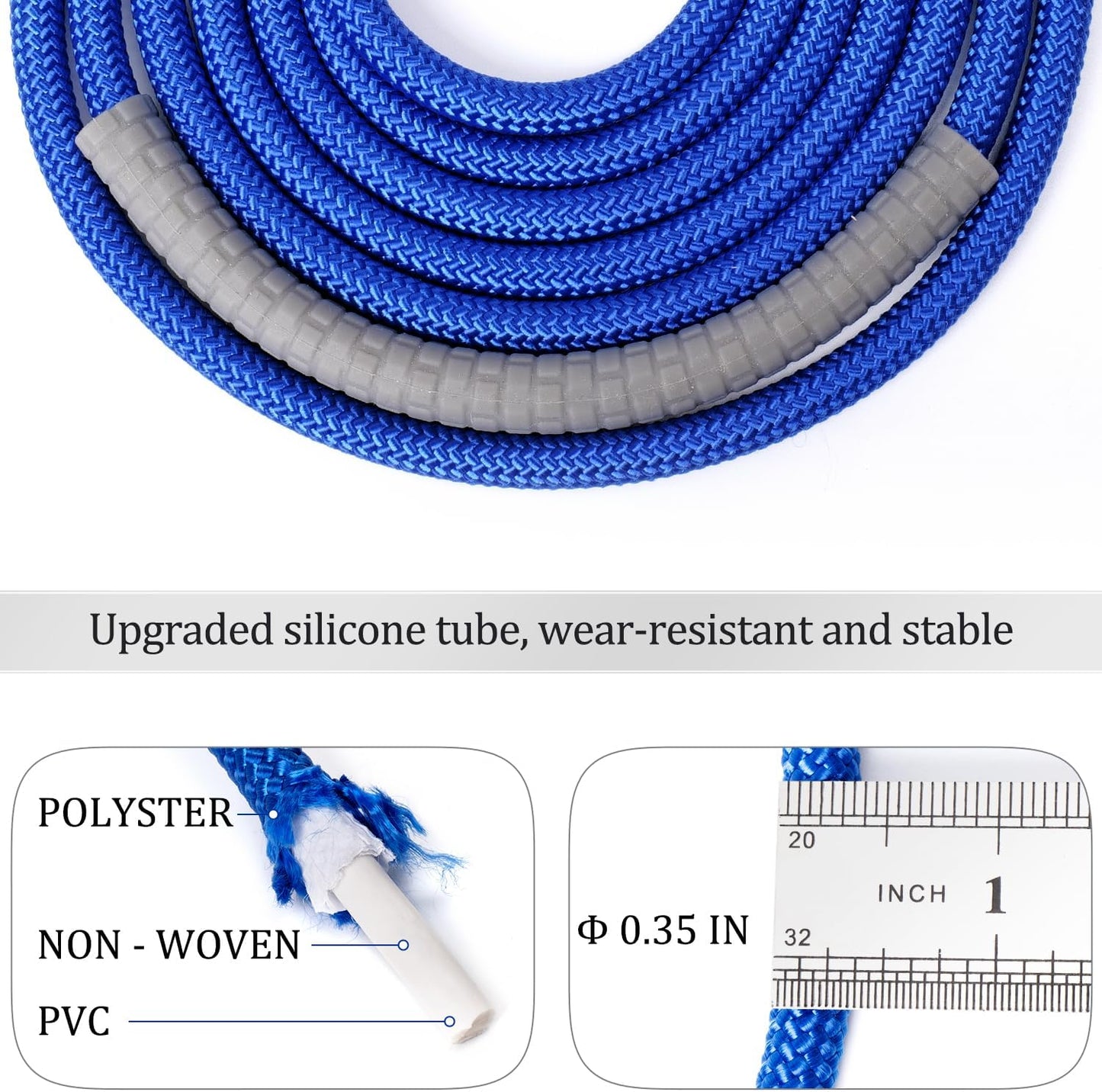 1LB Weighted Jump Ropes for fitness Women Men, Tangle-Free Ball Bearing Rapid Speed Skipping Jump Rope with Adjustable 9mm Cotton & PVC Cord, Aluminum Handles for MMA, Boxing, CrossFit, Weight-loss Workouts