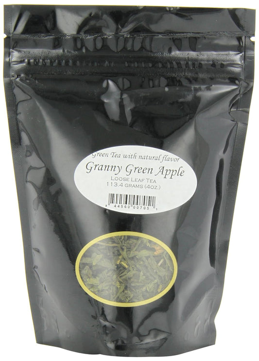 English Tea Store Granny Green Apple Tea Pouches - 4oz | Loose Leaf Green Tea | Refreshing Apple Flavor || Fruity Aromatic Blend | Great Hot or Iced