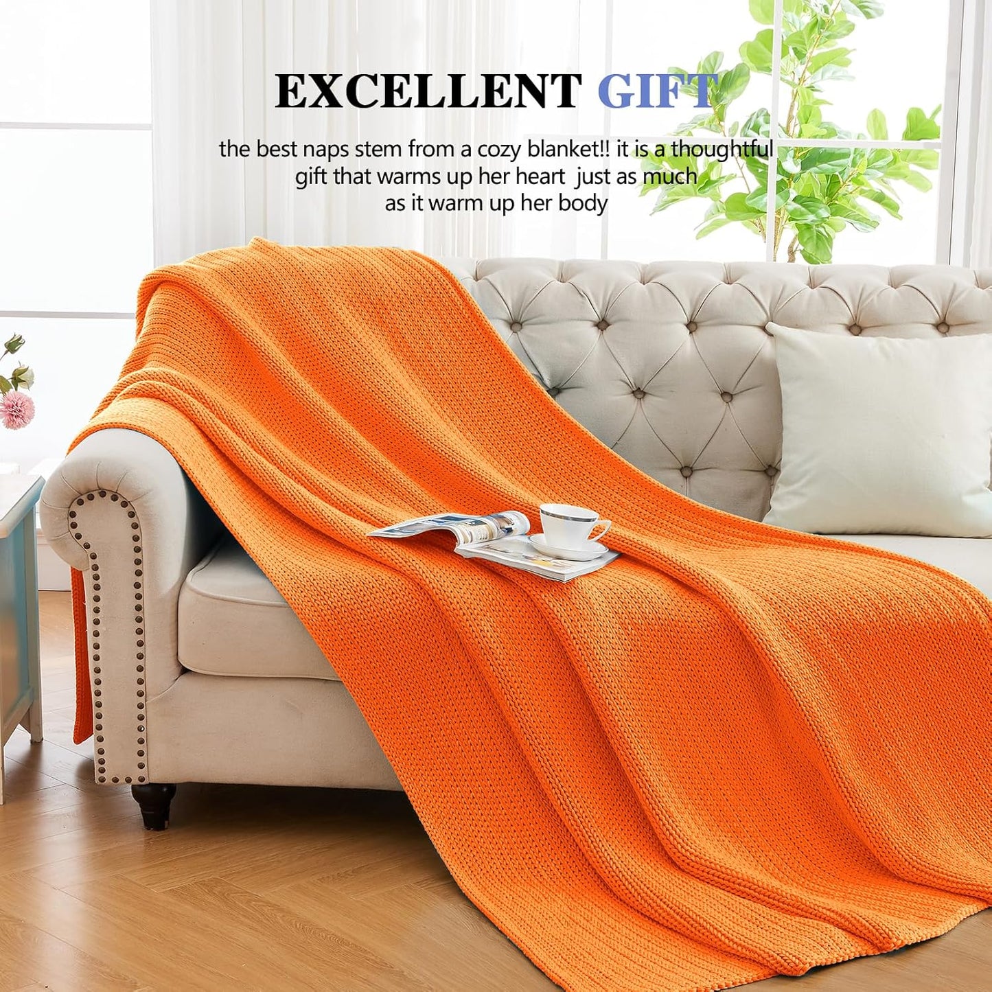 L'AGRATY Knitted Weighted Blanket - 60"x80" 15lbs Cooling Chunky Knit Heavy Blanket for Adults Braided Crochet Throw Thick Cable Yarn Knit Decorative No Beads Evenly Weighted Machine Washable