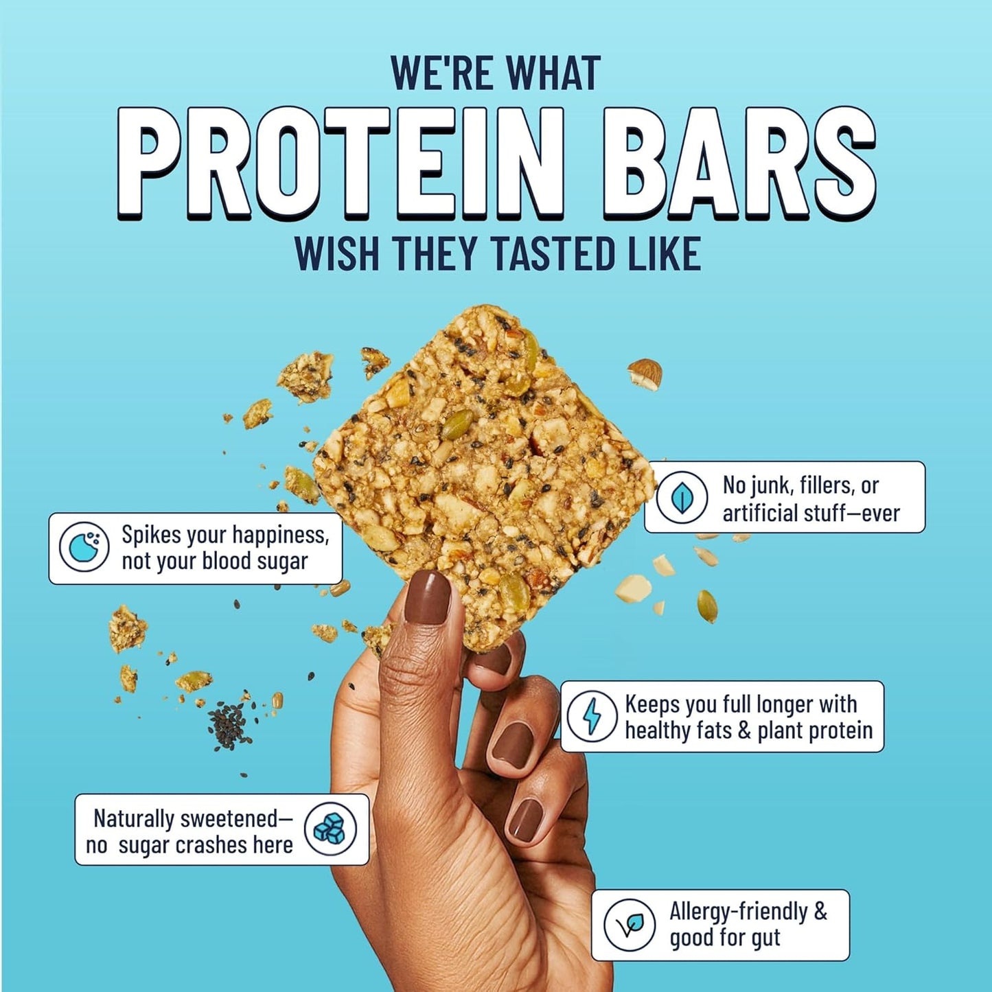 YES Bar – Black Sesame Sea Salt – Plant Based Protein, Decadent Snack Bar – Vegan, Paleo, Gluten Free, Dairy Free, Low Sugar, Healthy Snack, Breakfast, Low Carb, Keto Friendly (Pack of 6)